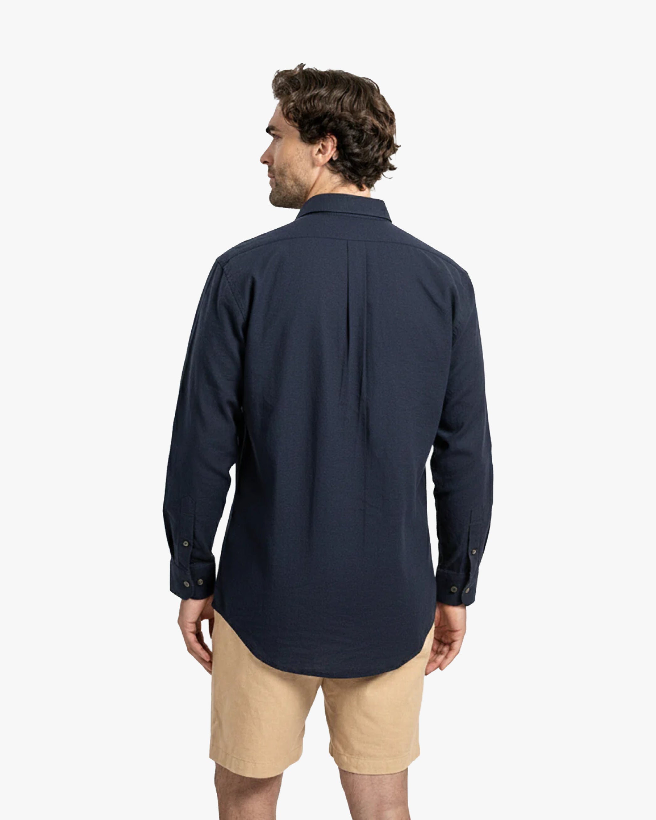 Camisa Lino Larga Navy