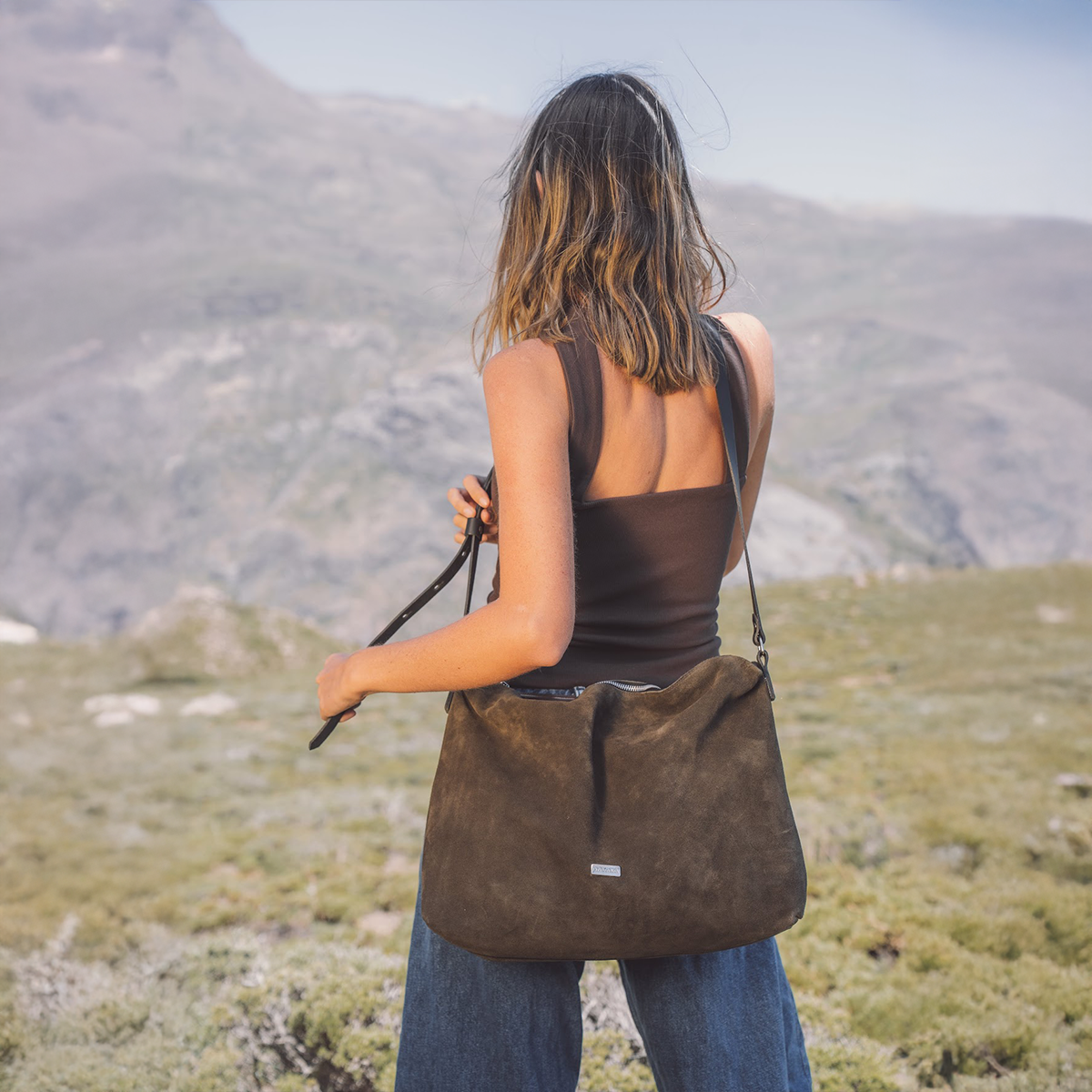 Cartera Peonía L Musgo