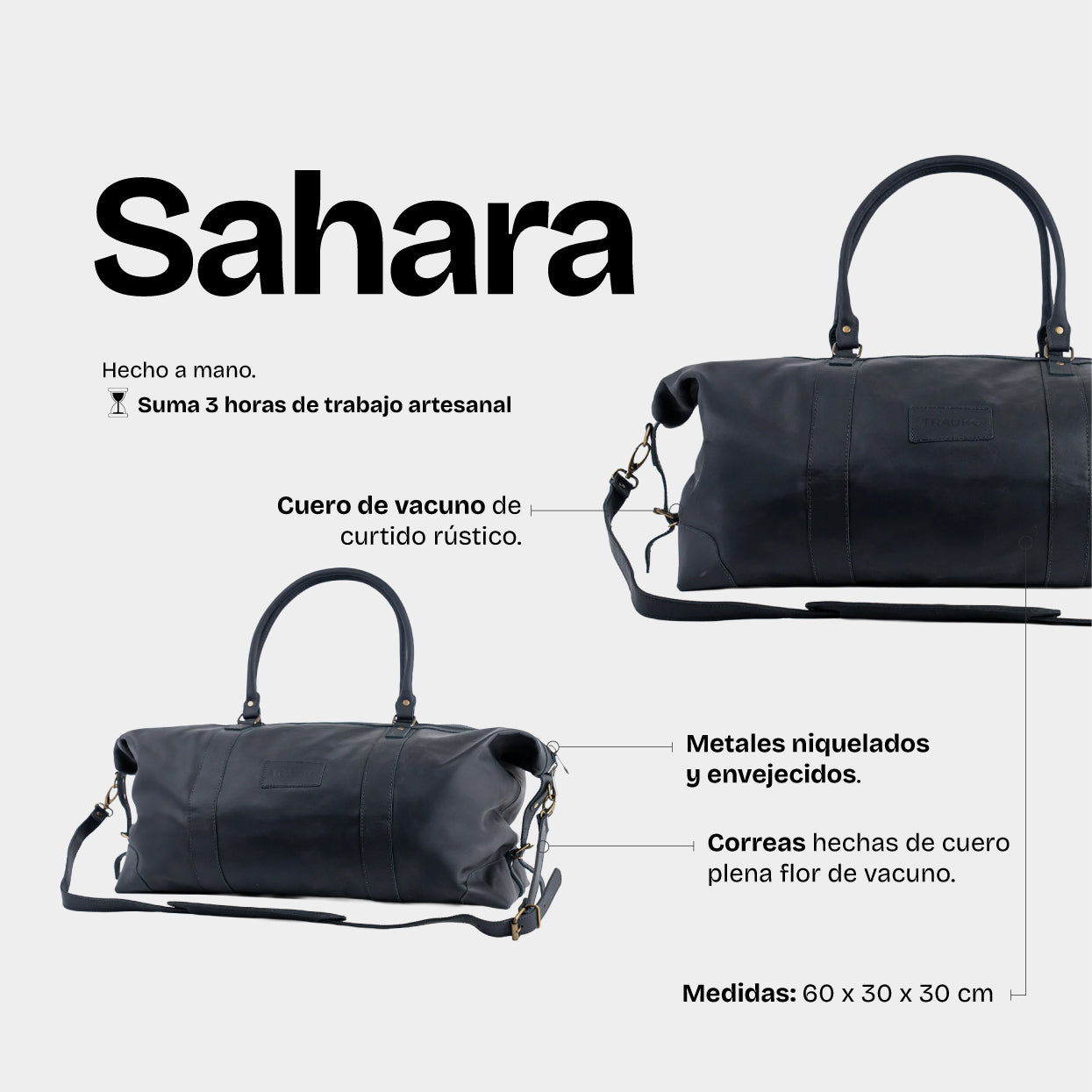 Bolso Sahara Negro - Trauko