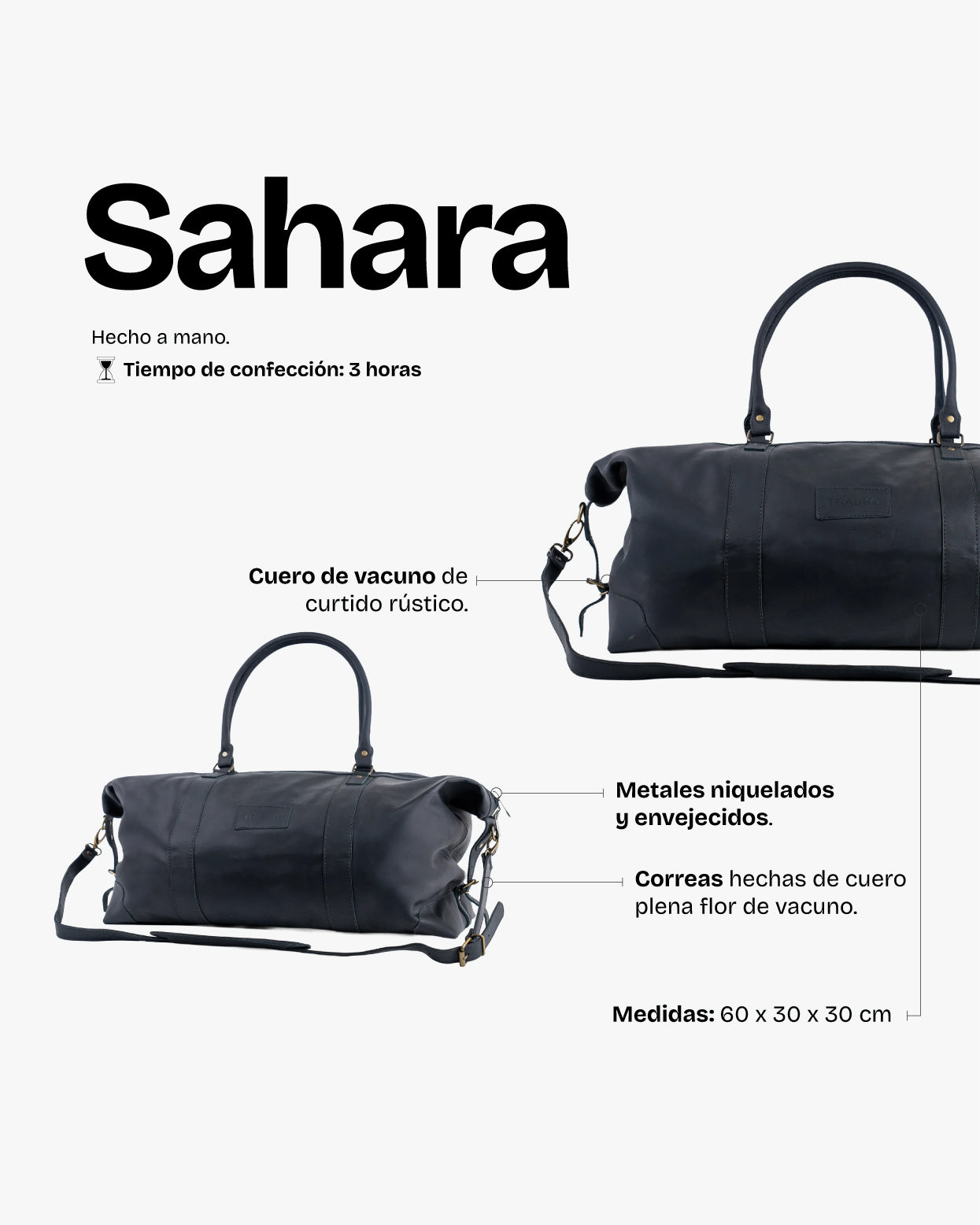 Bolso Sahara Negro - Trauko