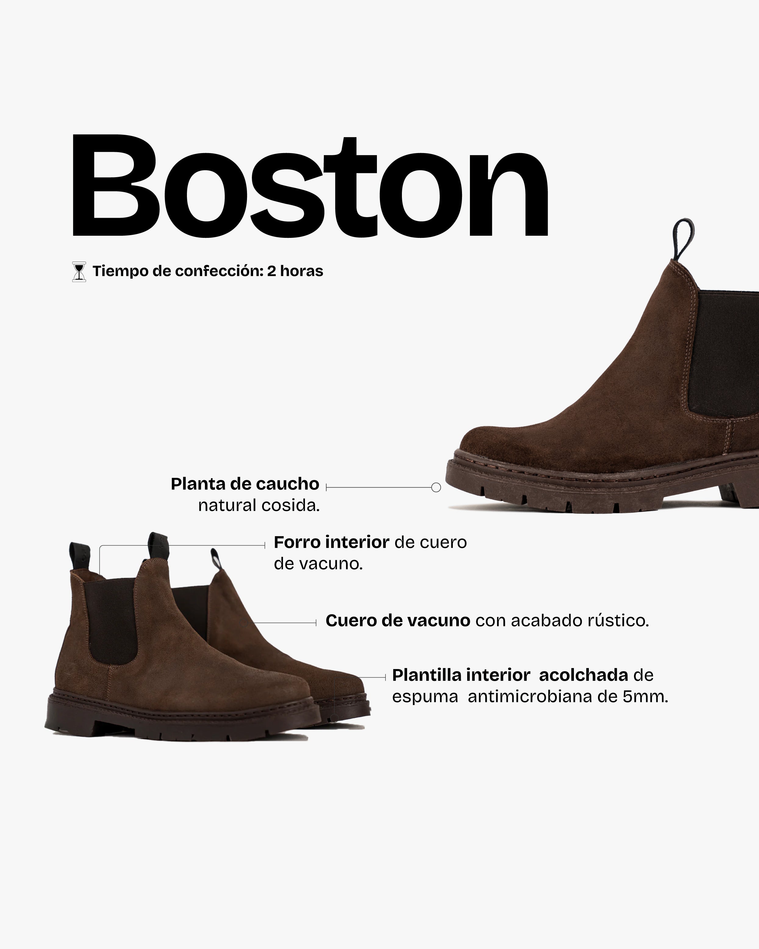 Botín Hombre Boston Moro