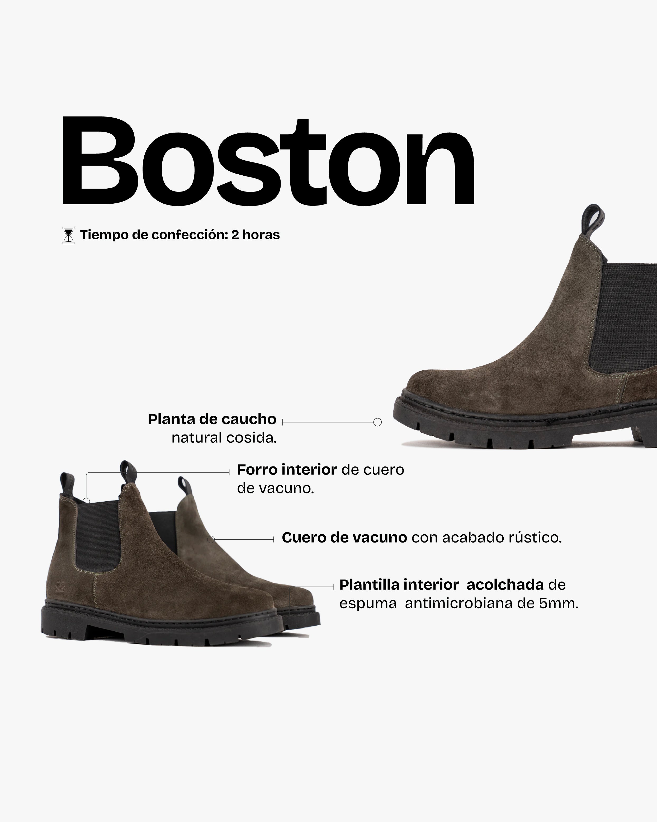 Botín Hombre Boston Musgo