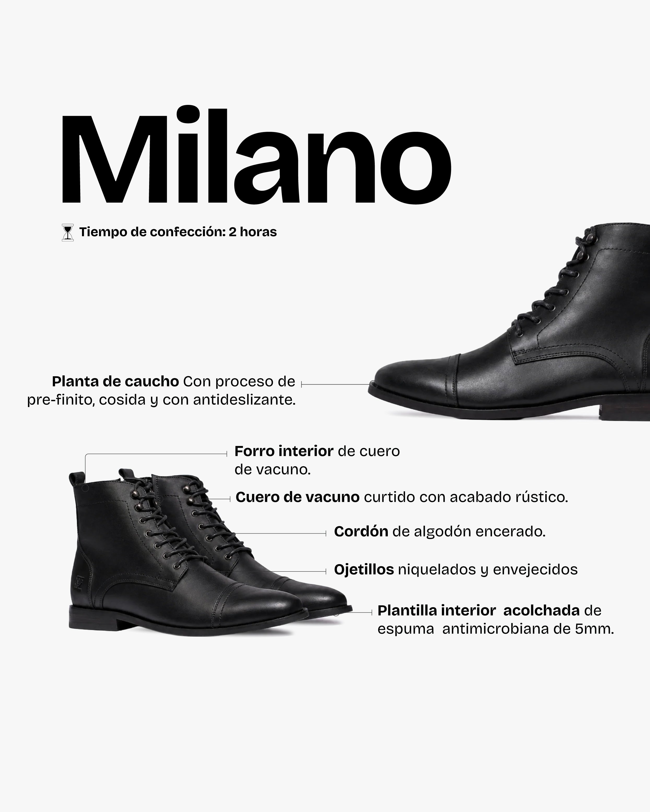 Botín Hombre Milano Cromo