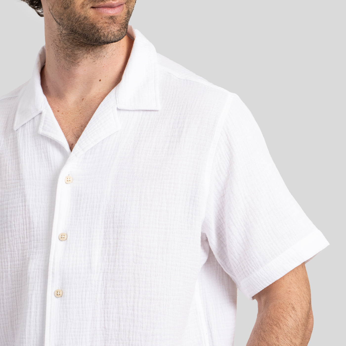 Camisa Waffler Corta Blanco