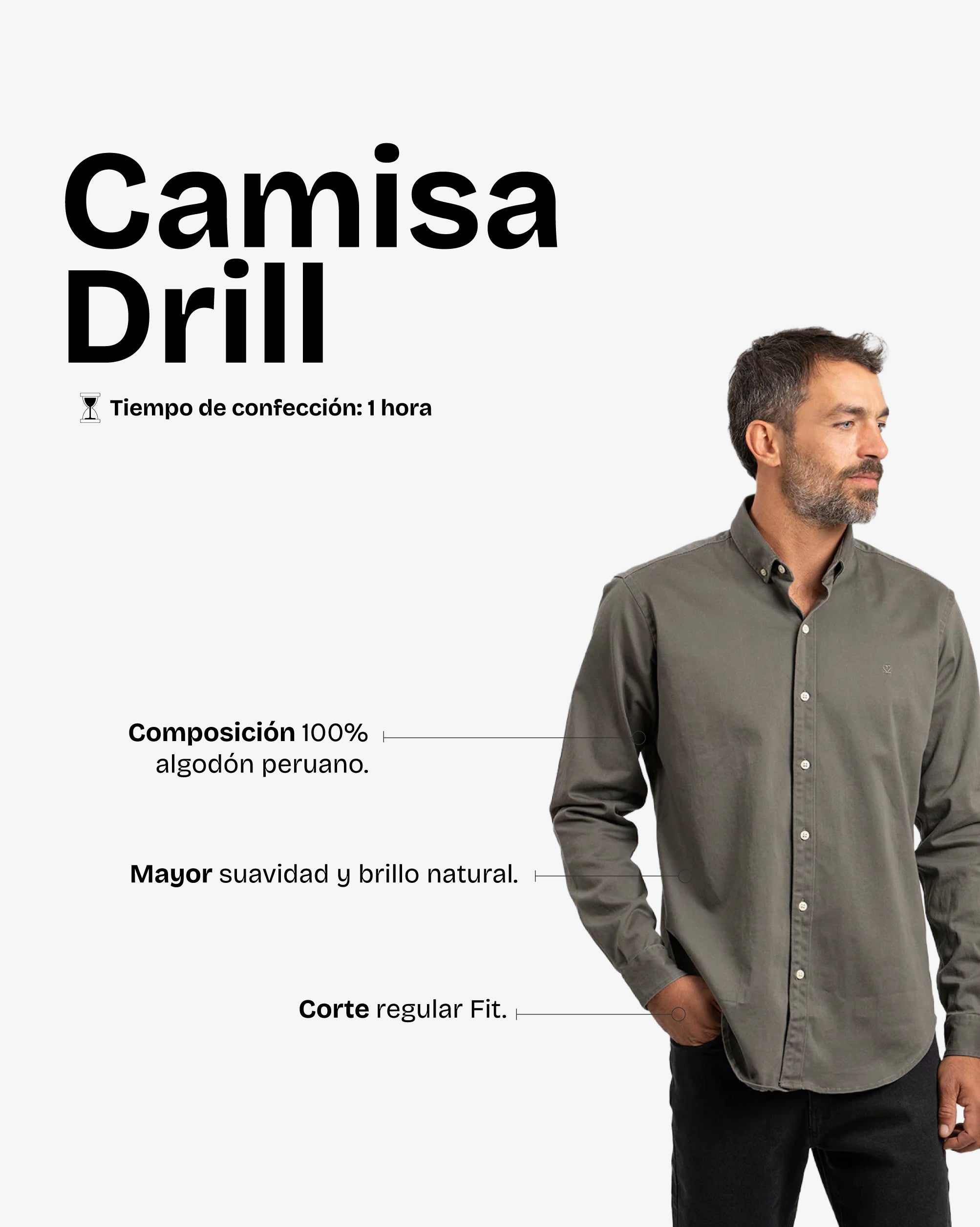 Camisa Drill Olivo