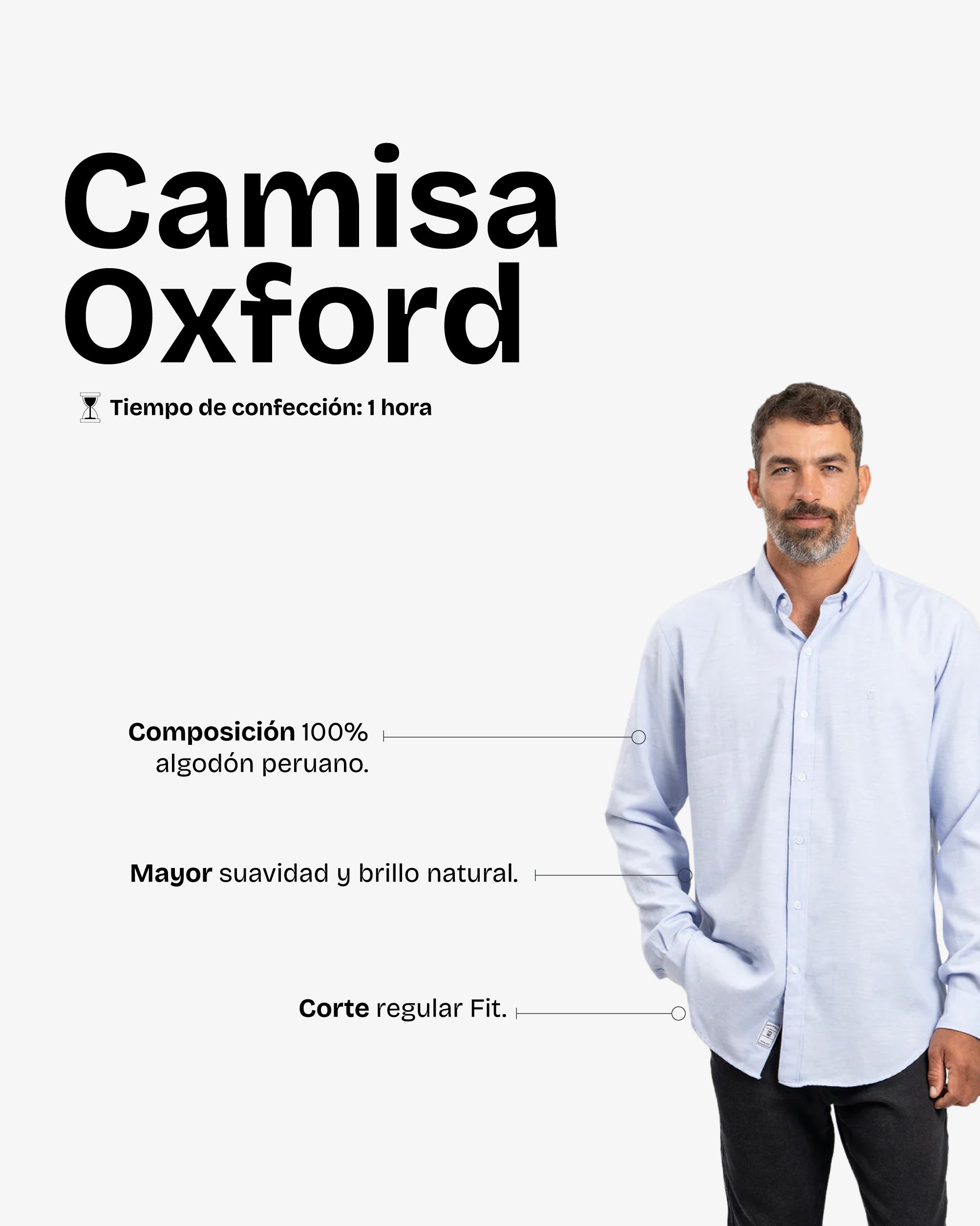 Camisa Oxford Celeste