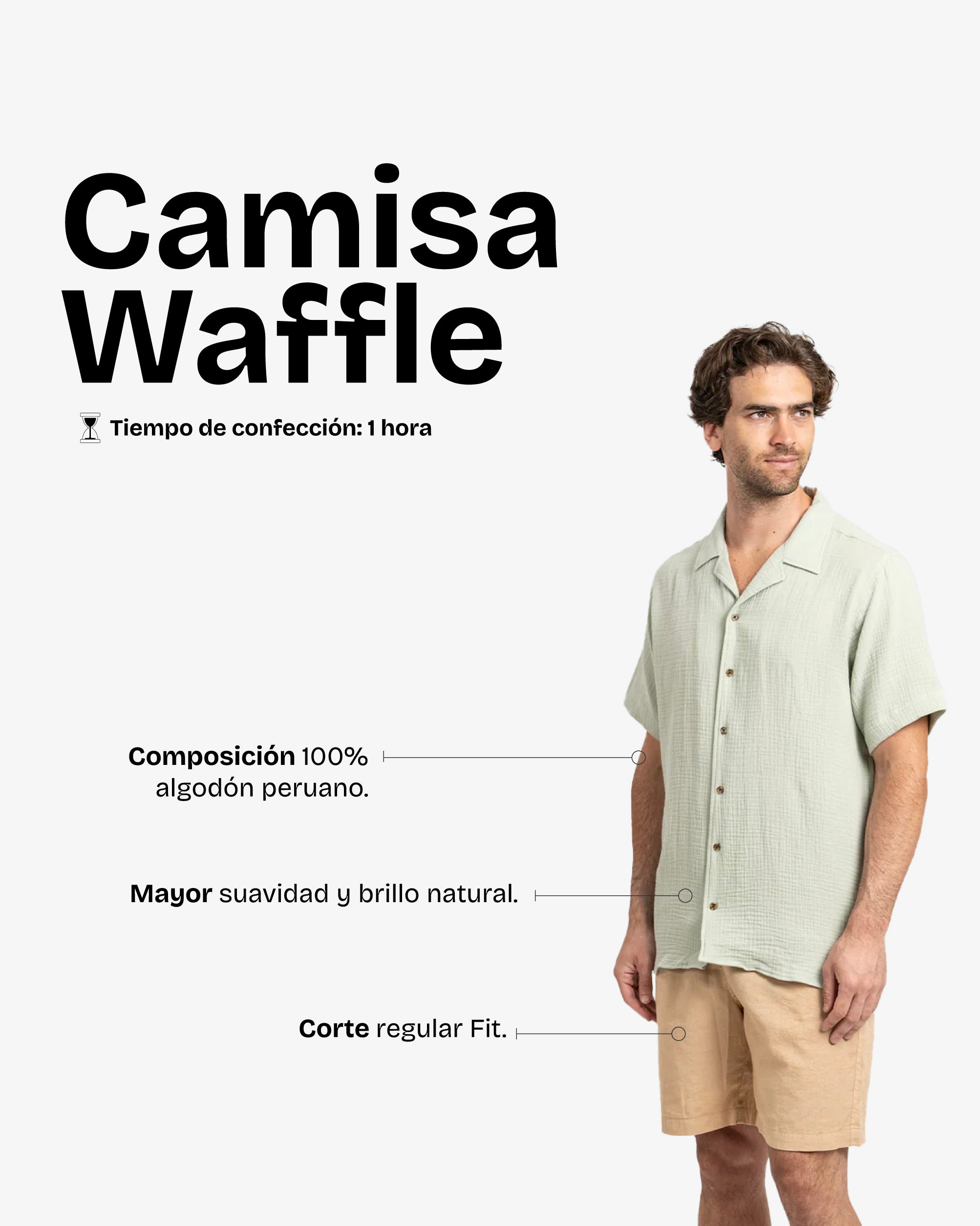 Camisa Waffler Corta Pistacho