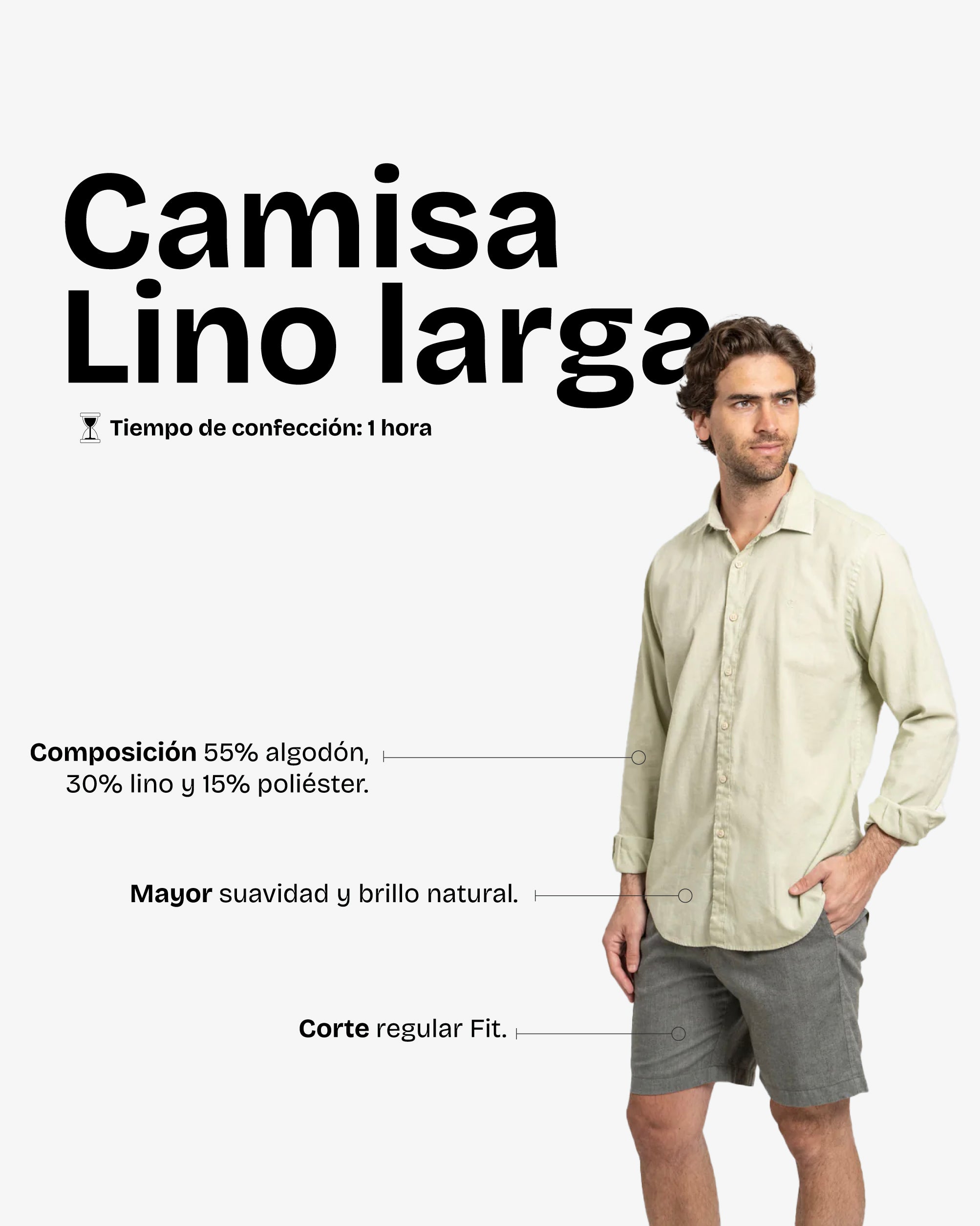 Camisa Lino Larga Pistacho