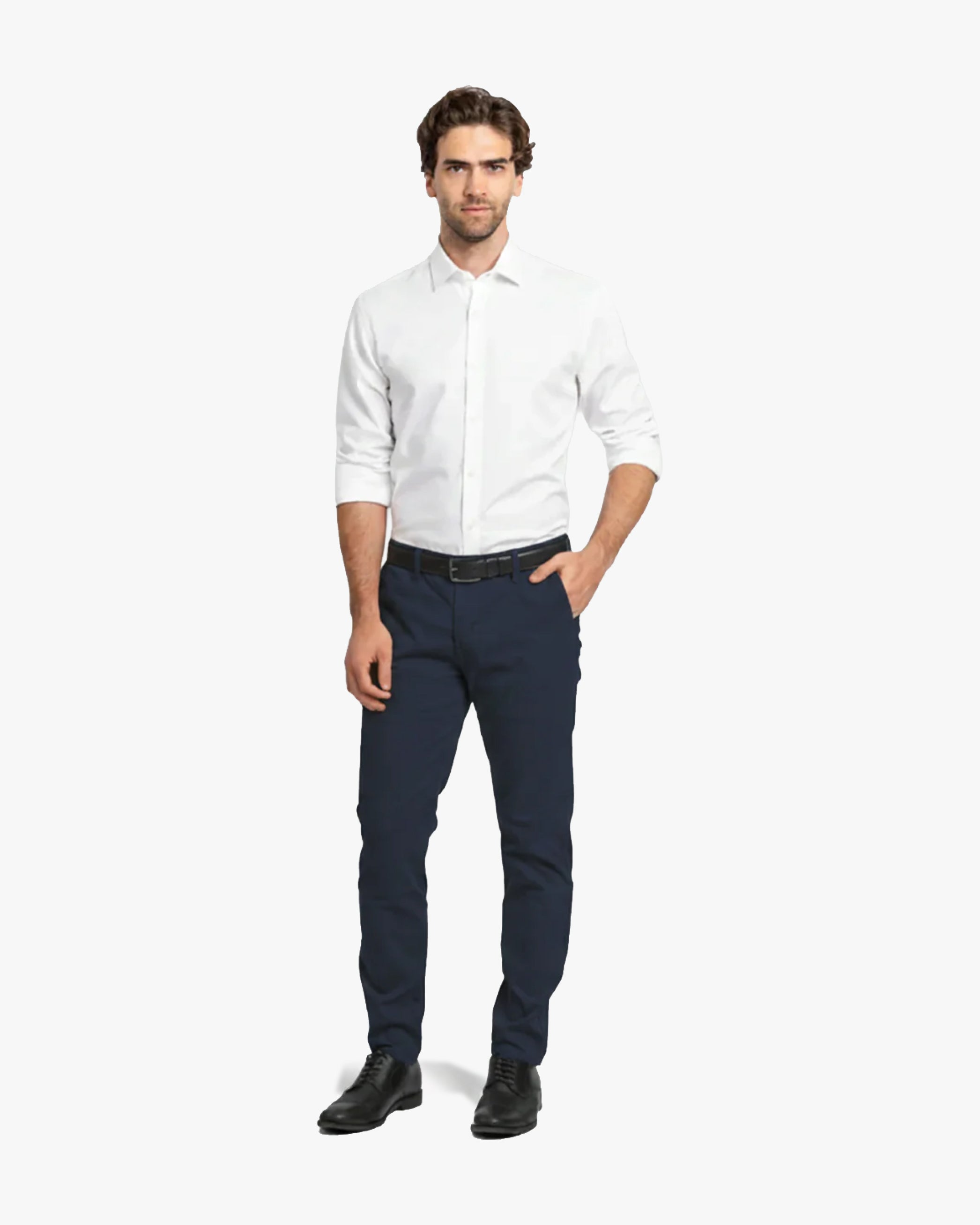 Camisa Vestir Liso Blanco