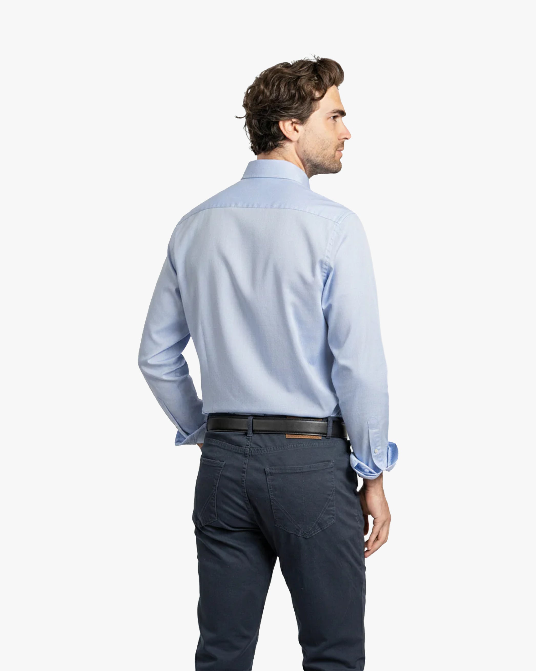 Camisa Vestir Liso Celeste