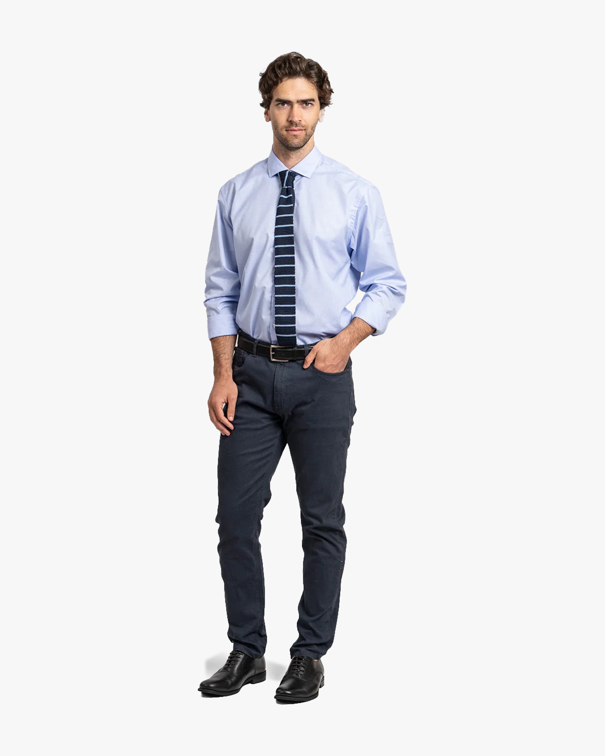 Camisa Vestir Cuadros Celeste