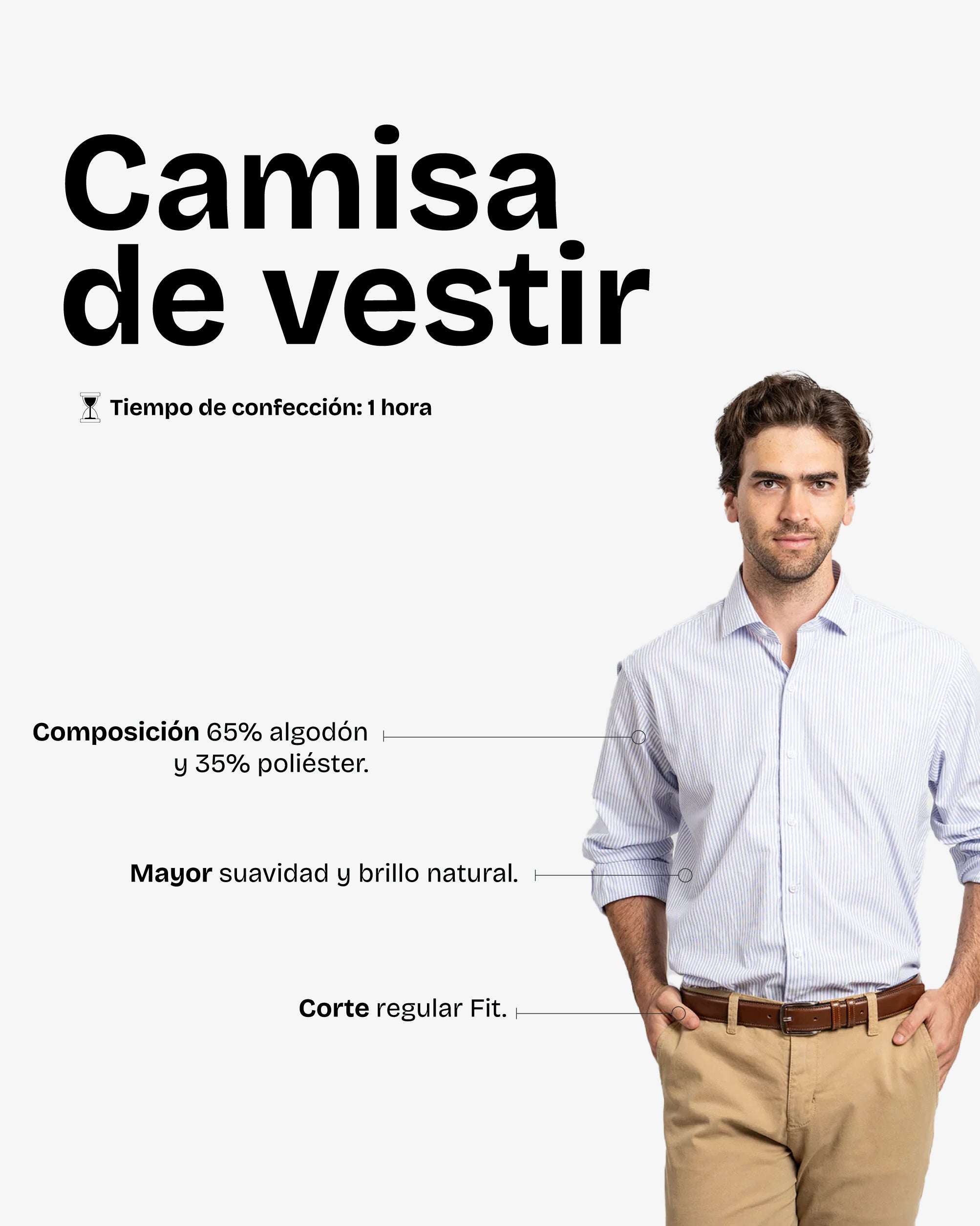Camisa Vestir Rayas Blanco