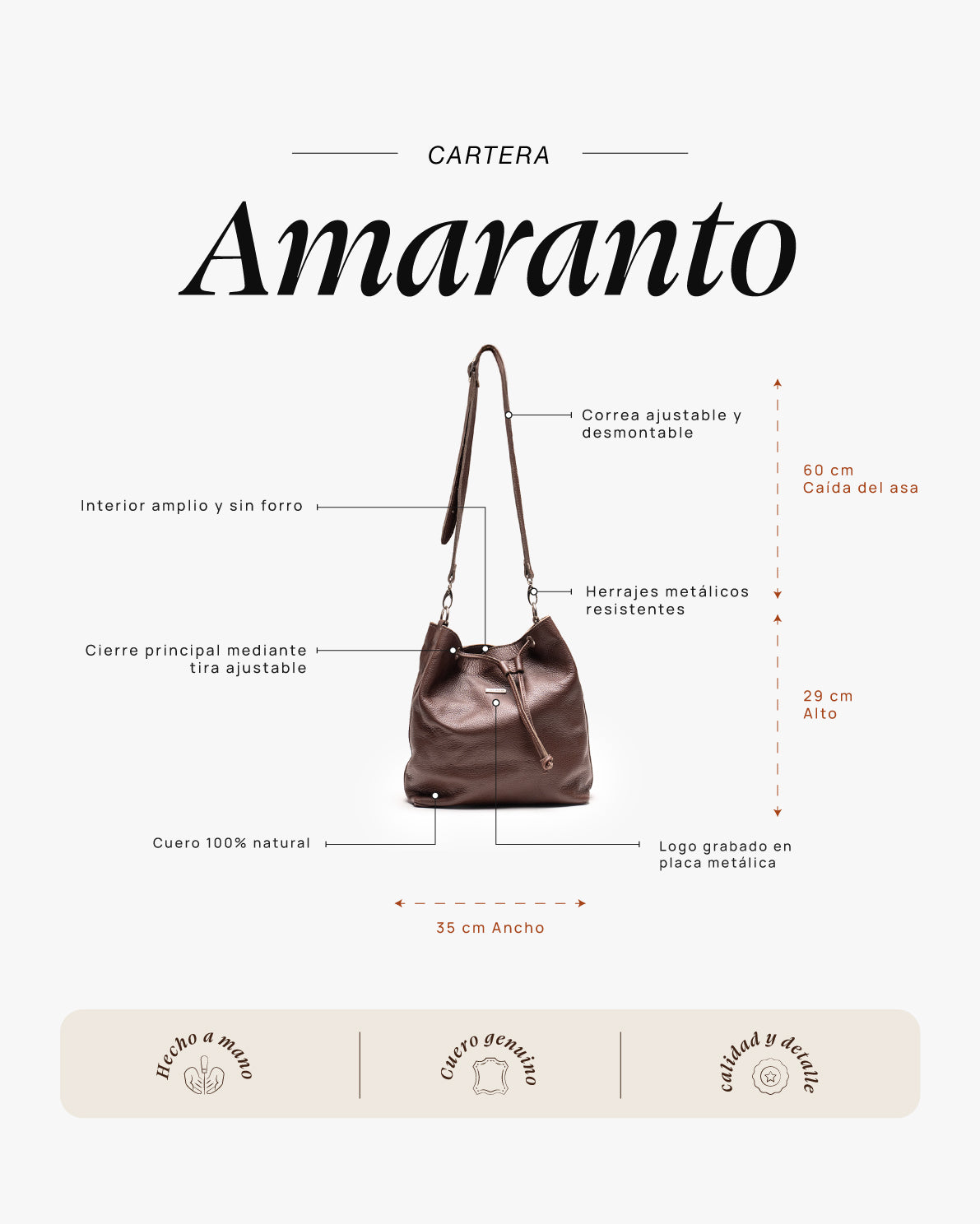 Cartera Amaranto Castaño - Galana