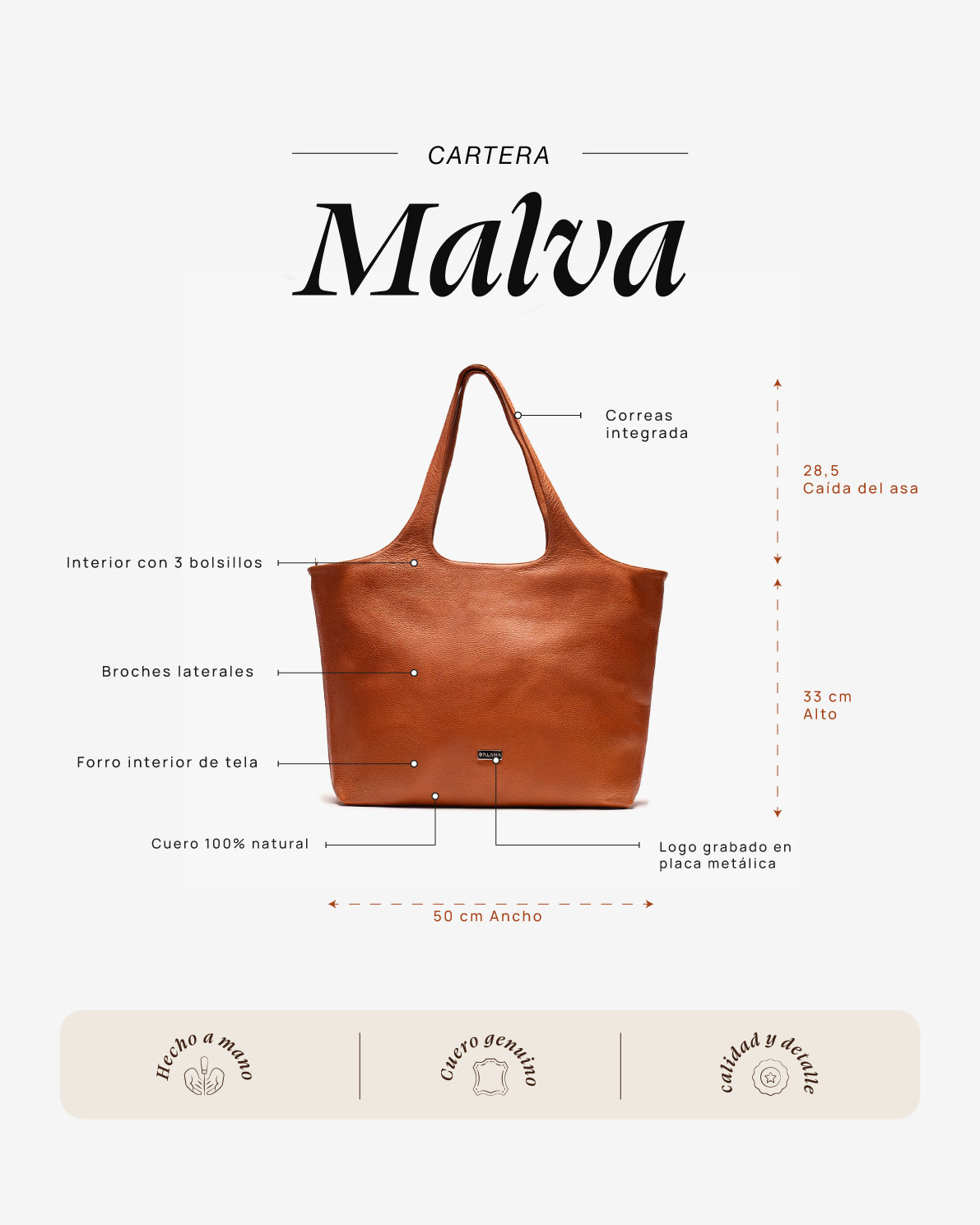 Cartera Malva Cognac - Galana