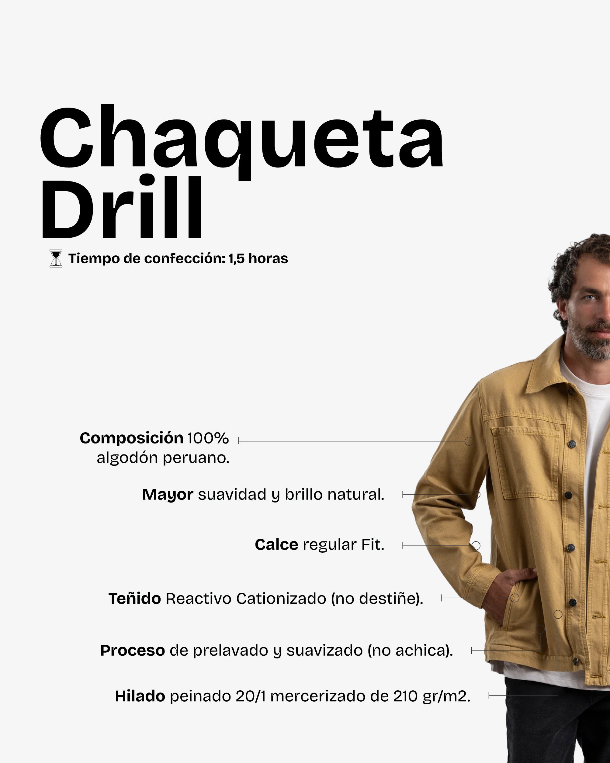 Chaqueta Drill Mostaza