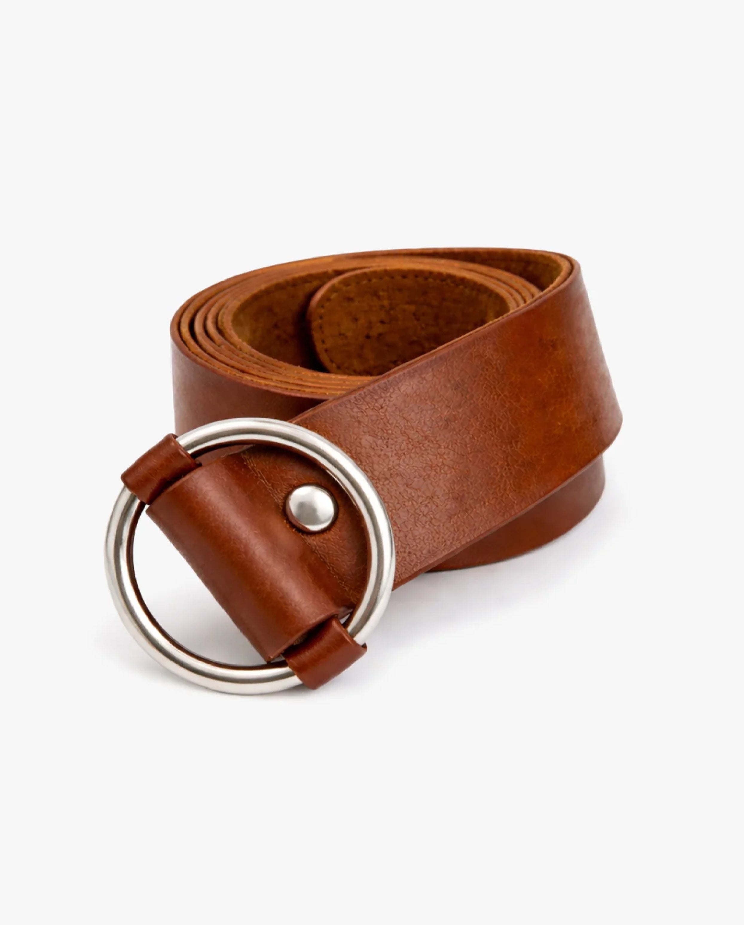 Cinturón Camelia Plateado Cognac - Galana