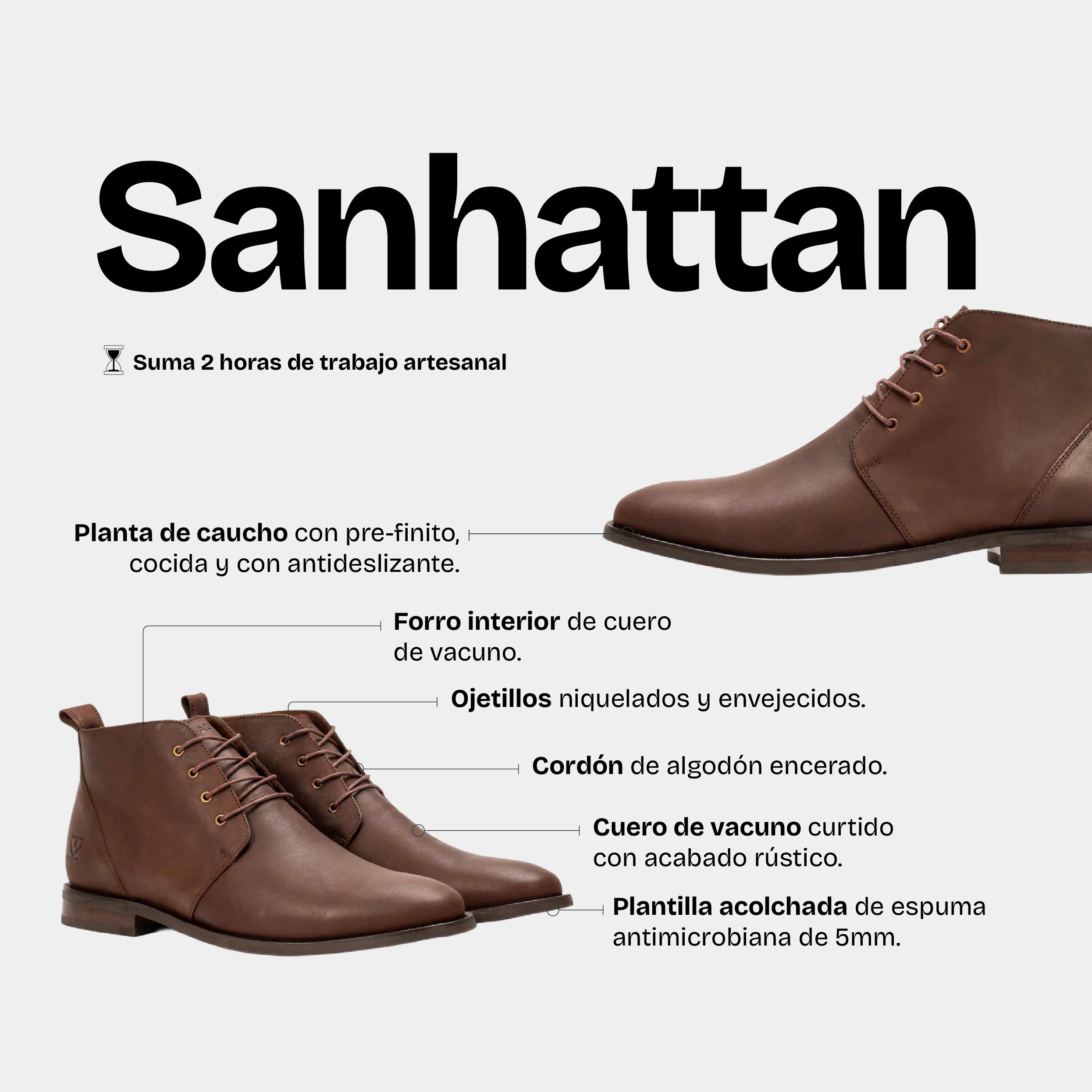 Botín Hombre Sanhattan Chocolate - Trauko