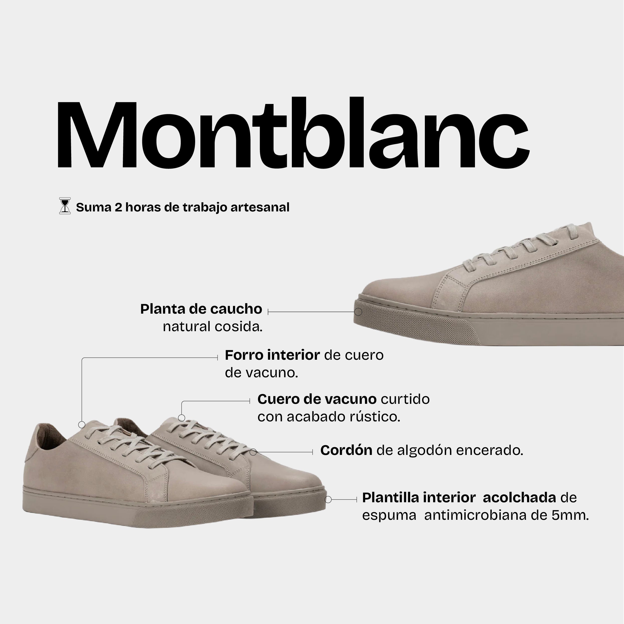 Zapatilla Hombre Montblanc Ceniza - Trauko
