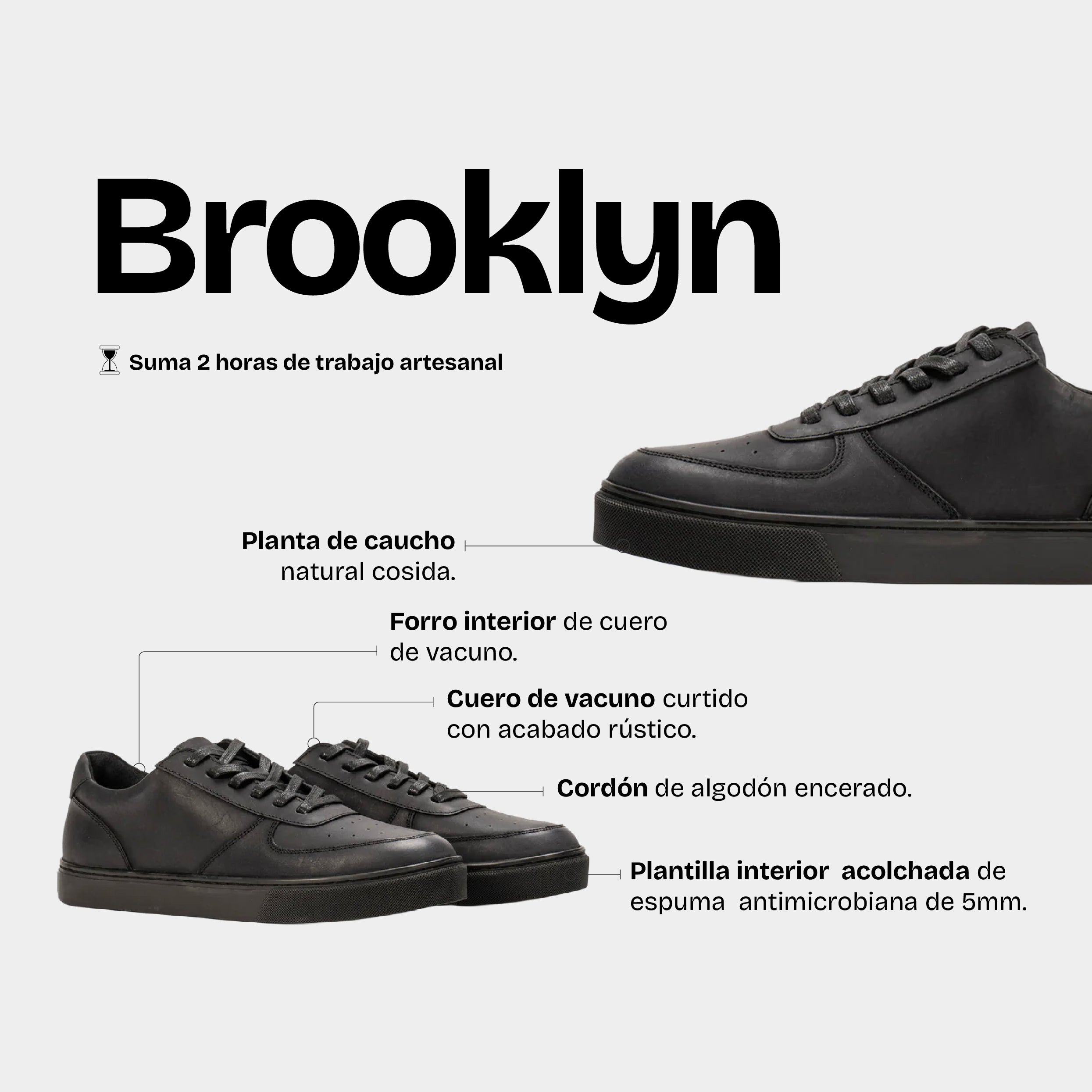 Zapatilla Hombre Brooklyn Negro - Trauko