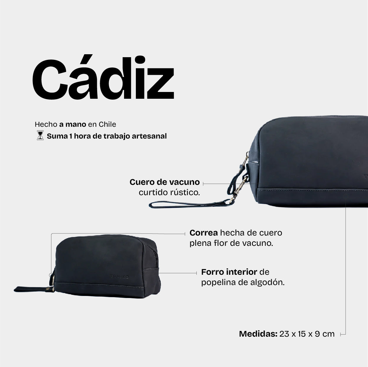 Neceser Cadiz Negro - Trauko