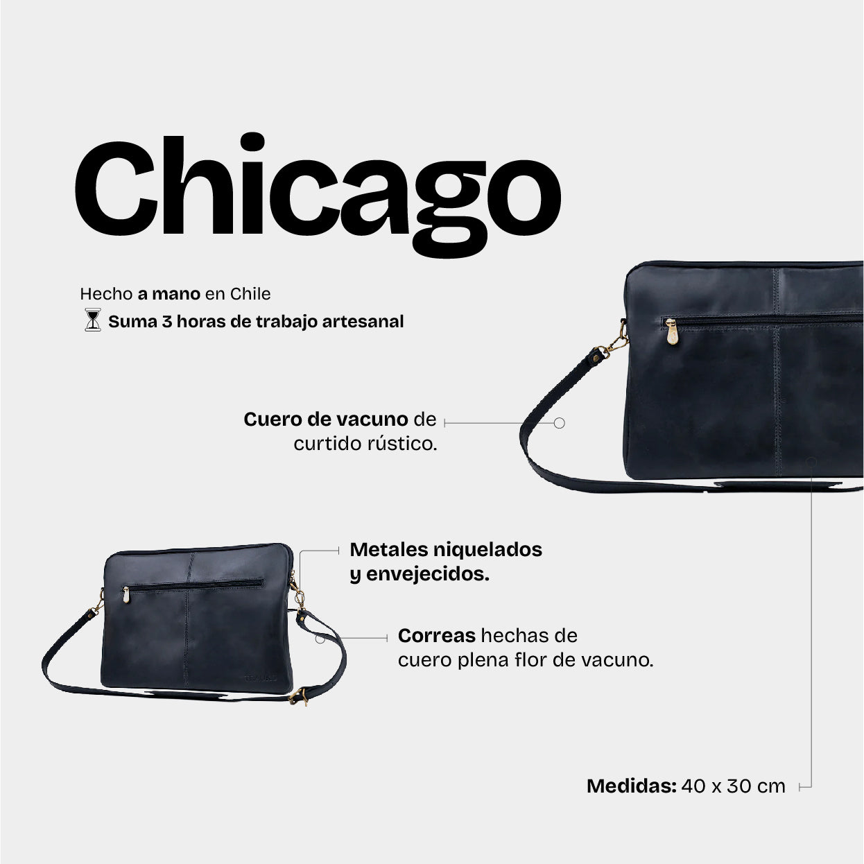 Maletín Chicago Negro - Trauko