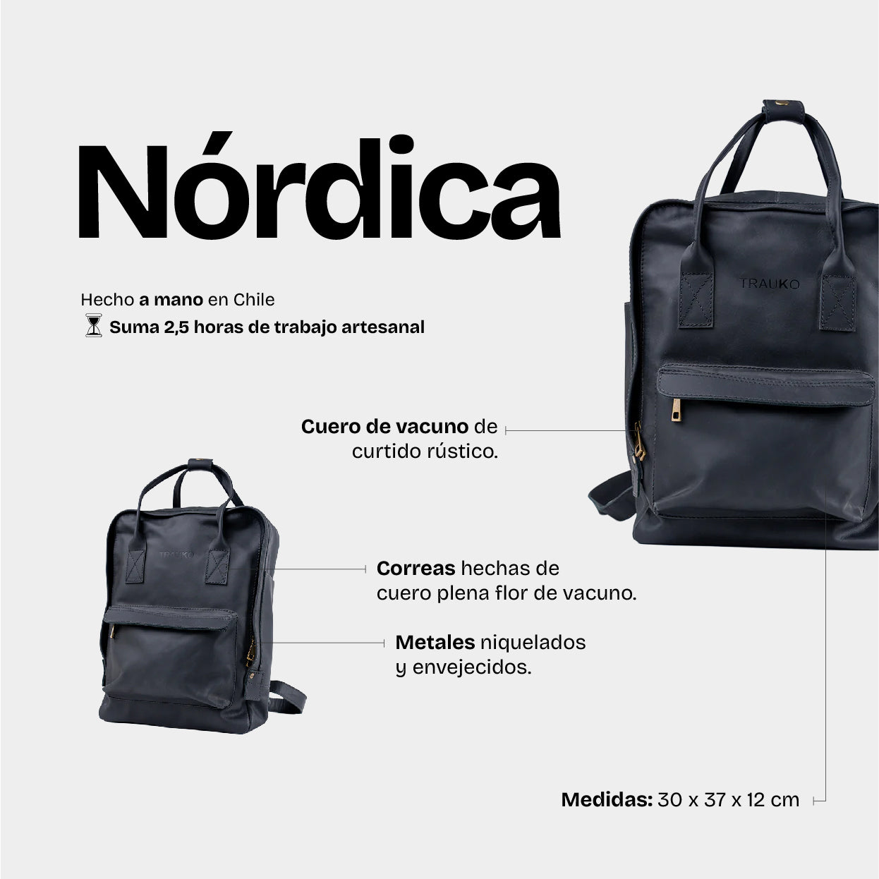 Mochila Nórdica Negro - Trauko