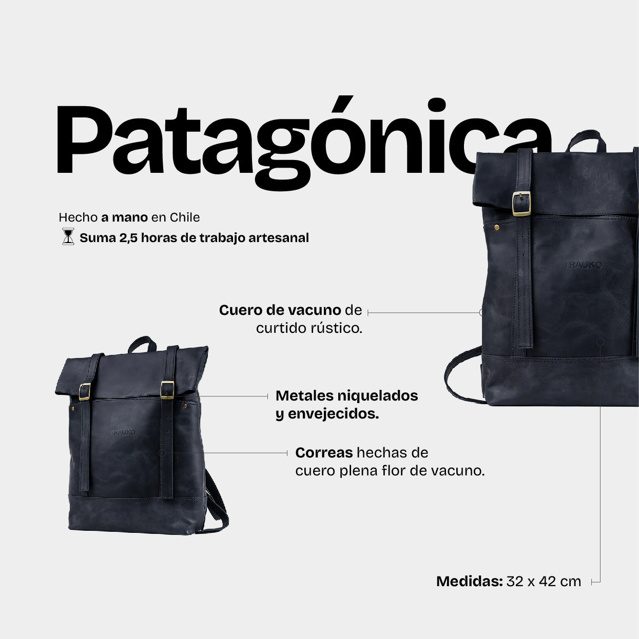 Mochila Patagónica Negro - Trauko