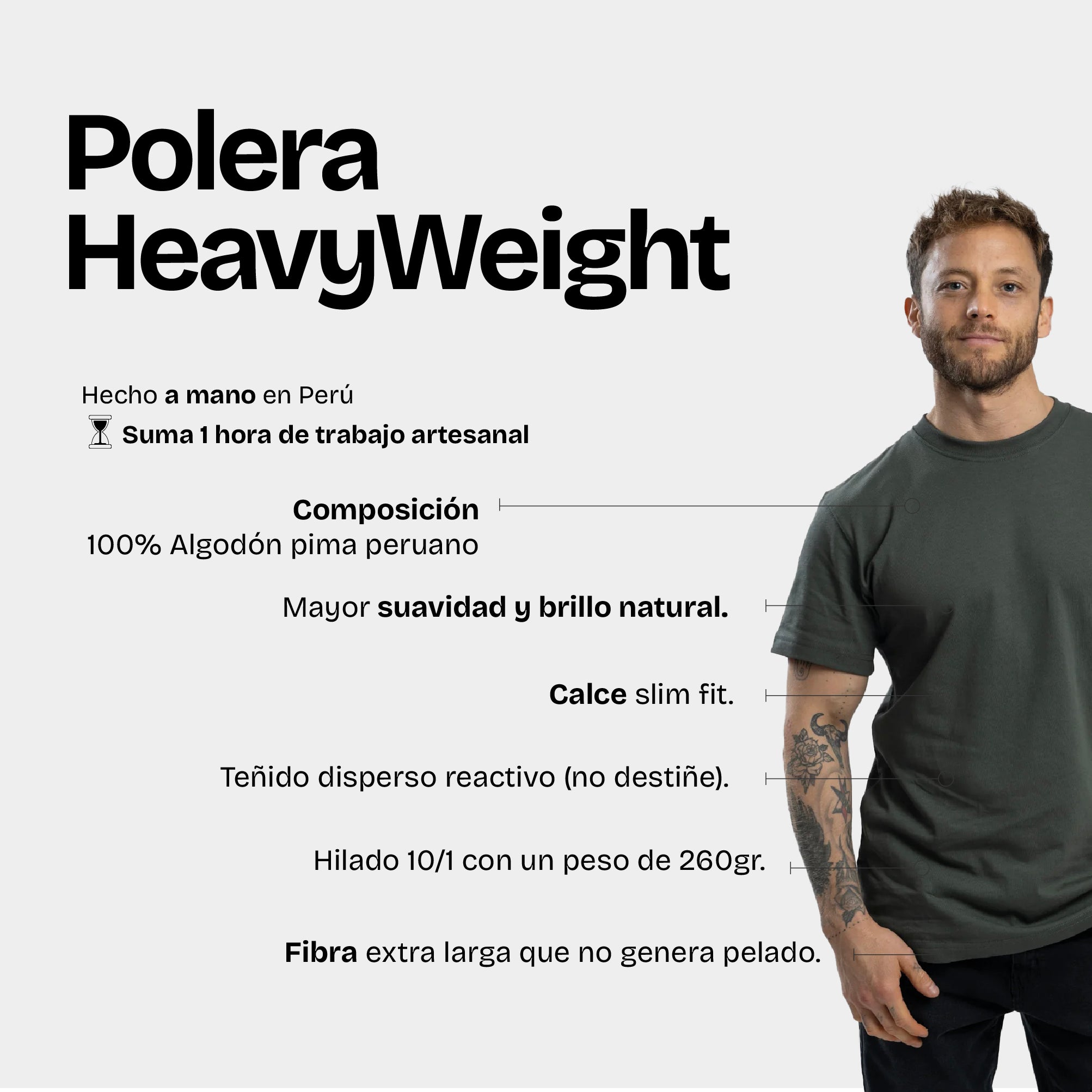 Polera HeavyWeight Onix - Trauko