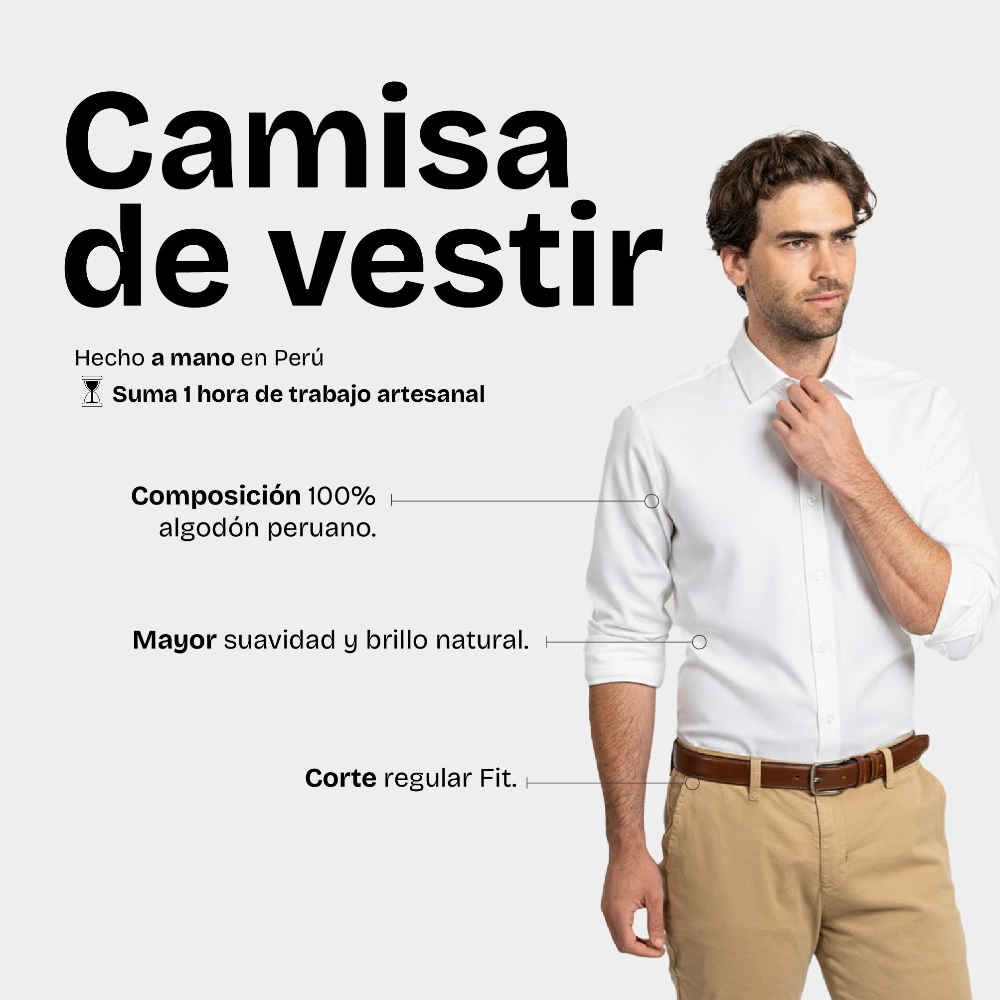 Camisa Vestir Liso Blanco