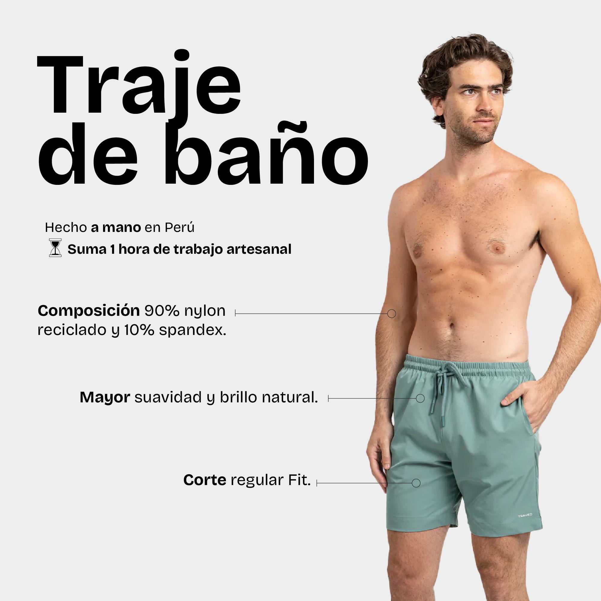 Traje de Baño Liso Aqua