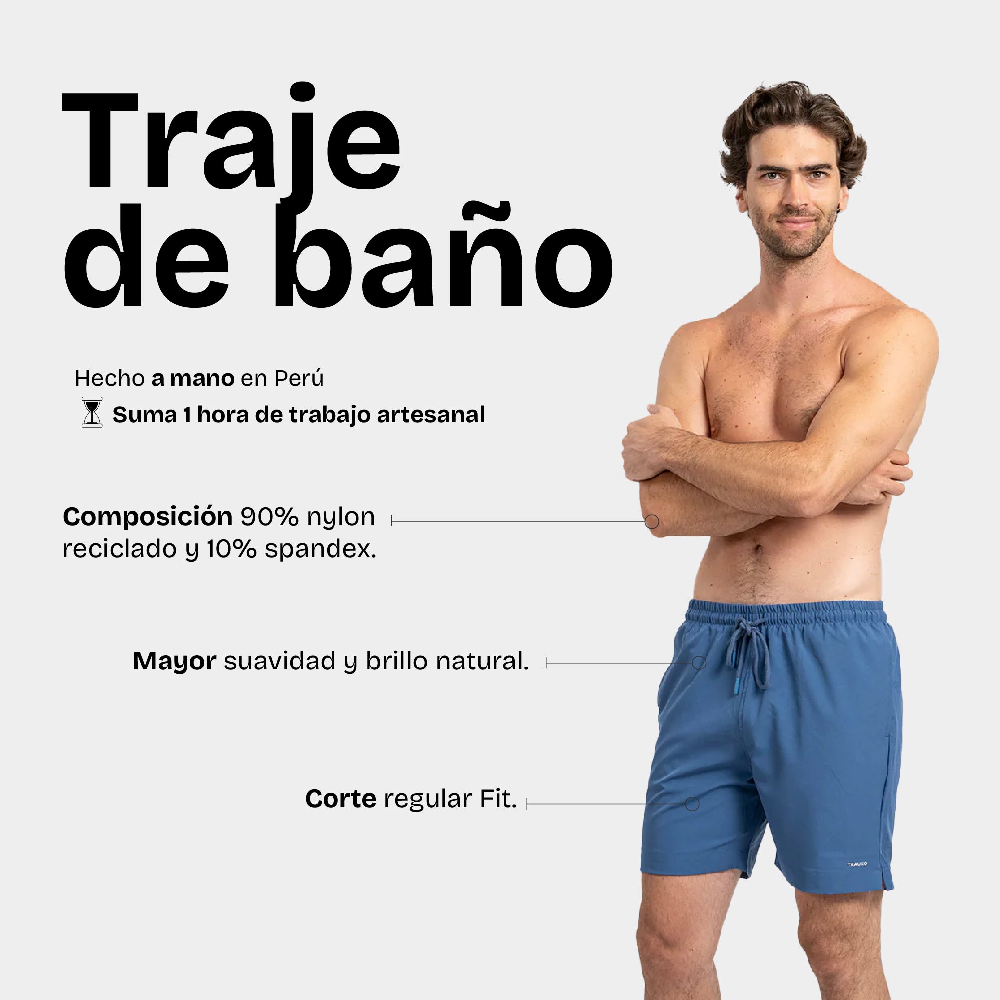 Traje de Baño Liso Acero