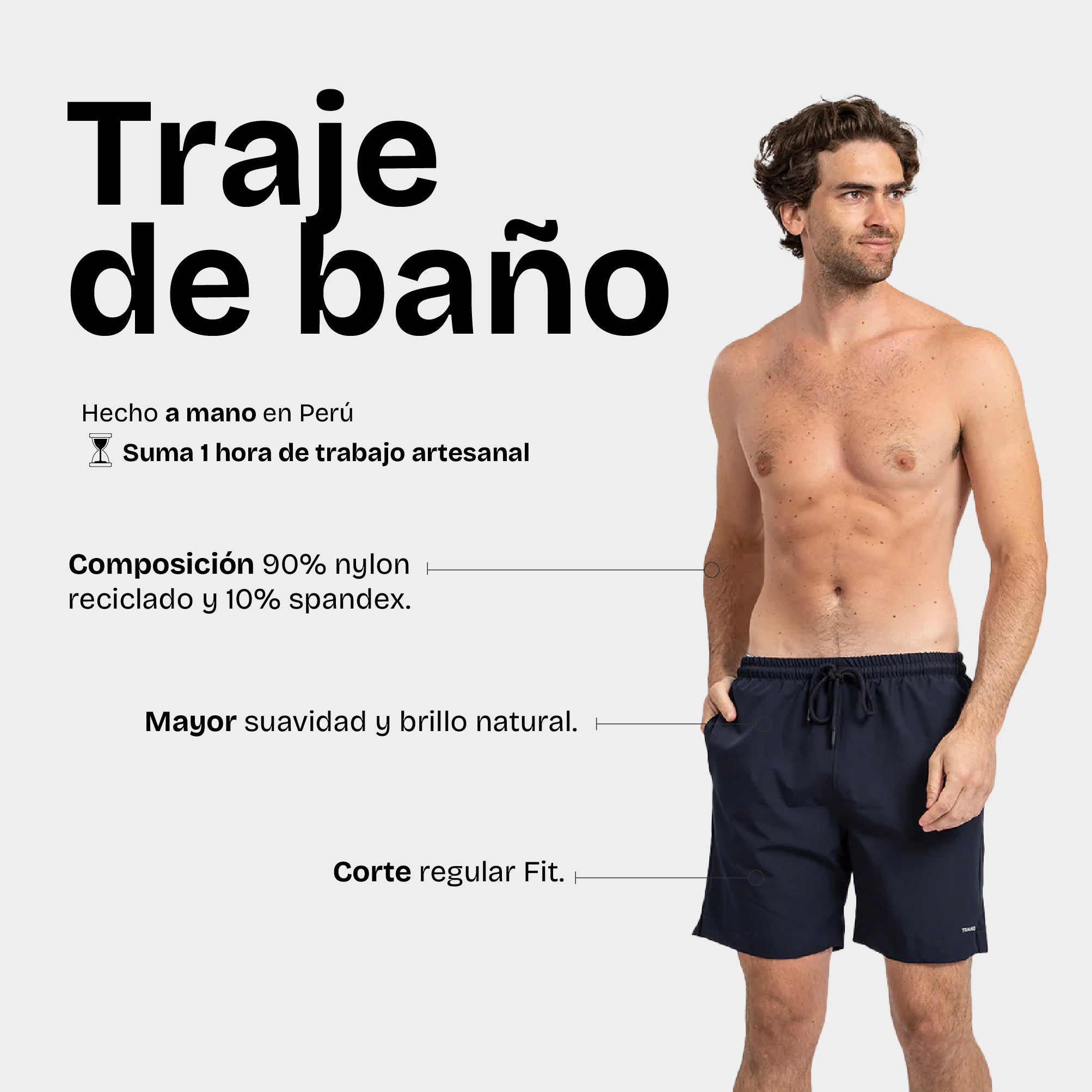 Traje de Baño Liso Navy
