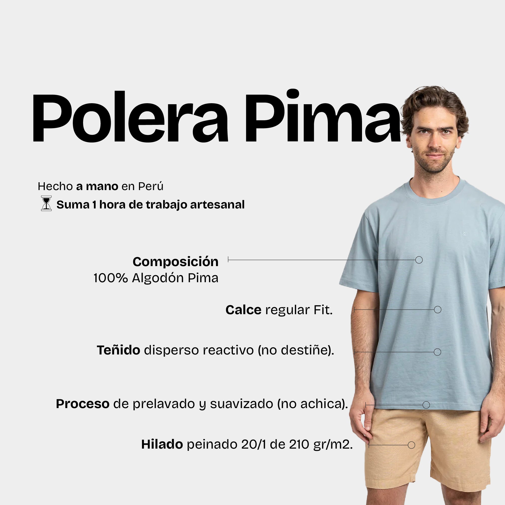 Polera Pima Niebla