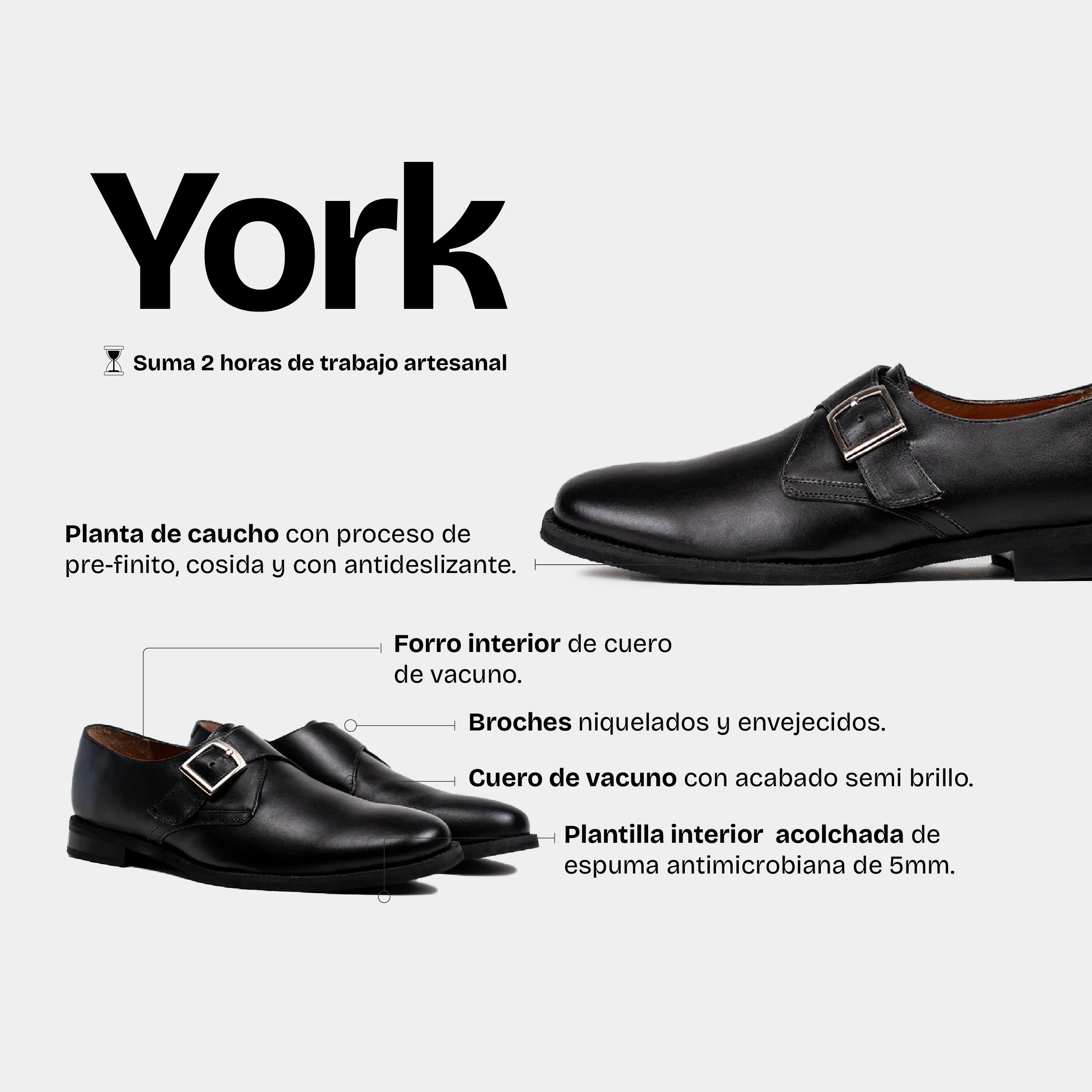 Zapato Hombre York Negro