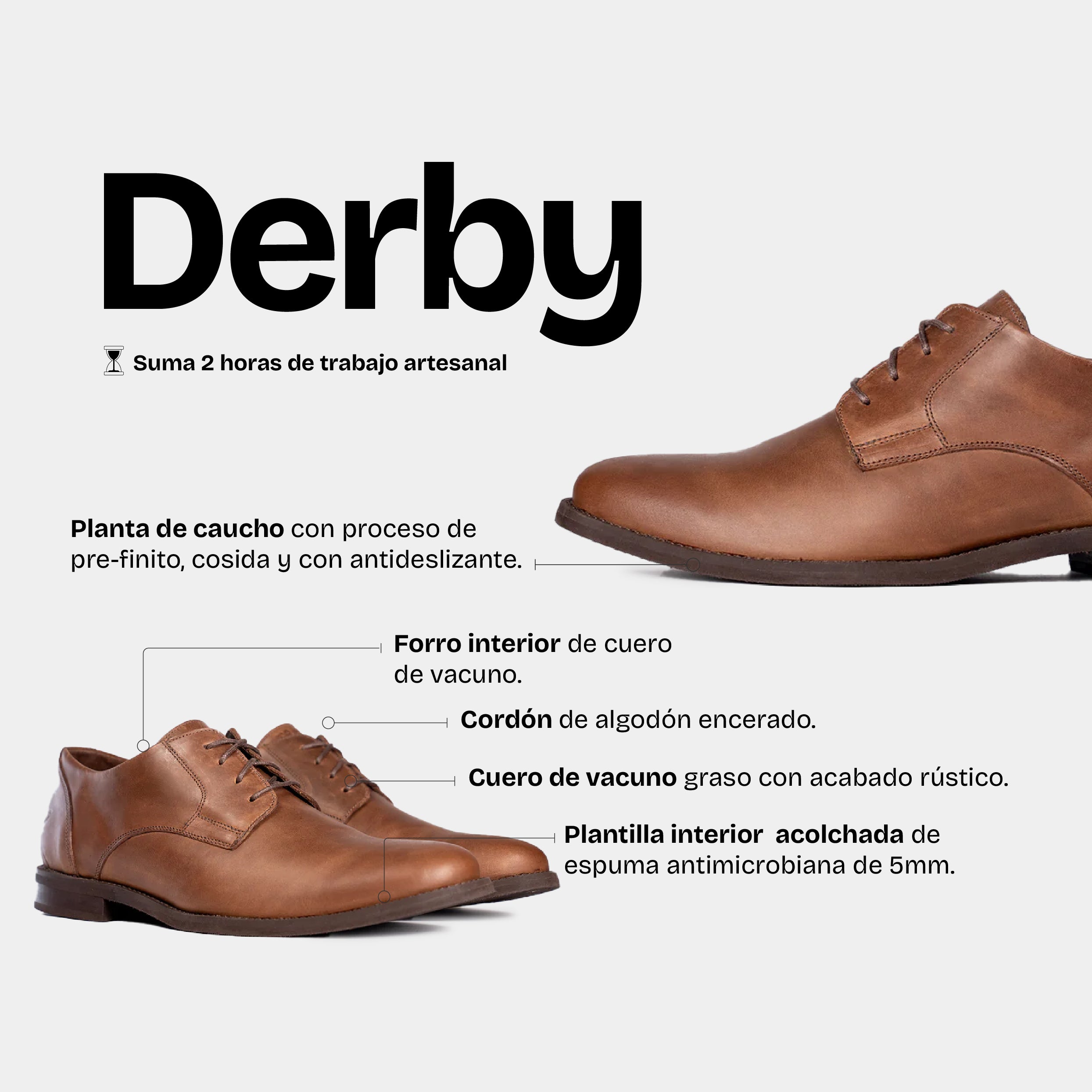 Zapato Hombre Derby Moca