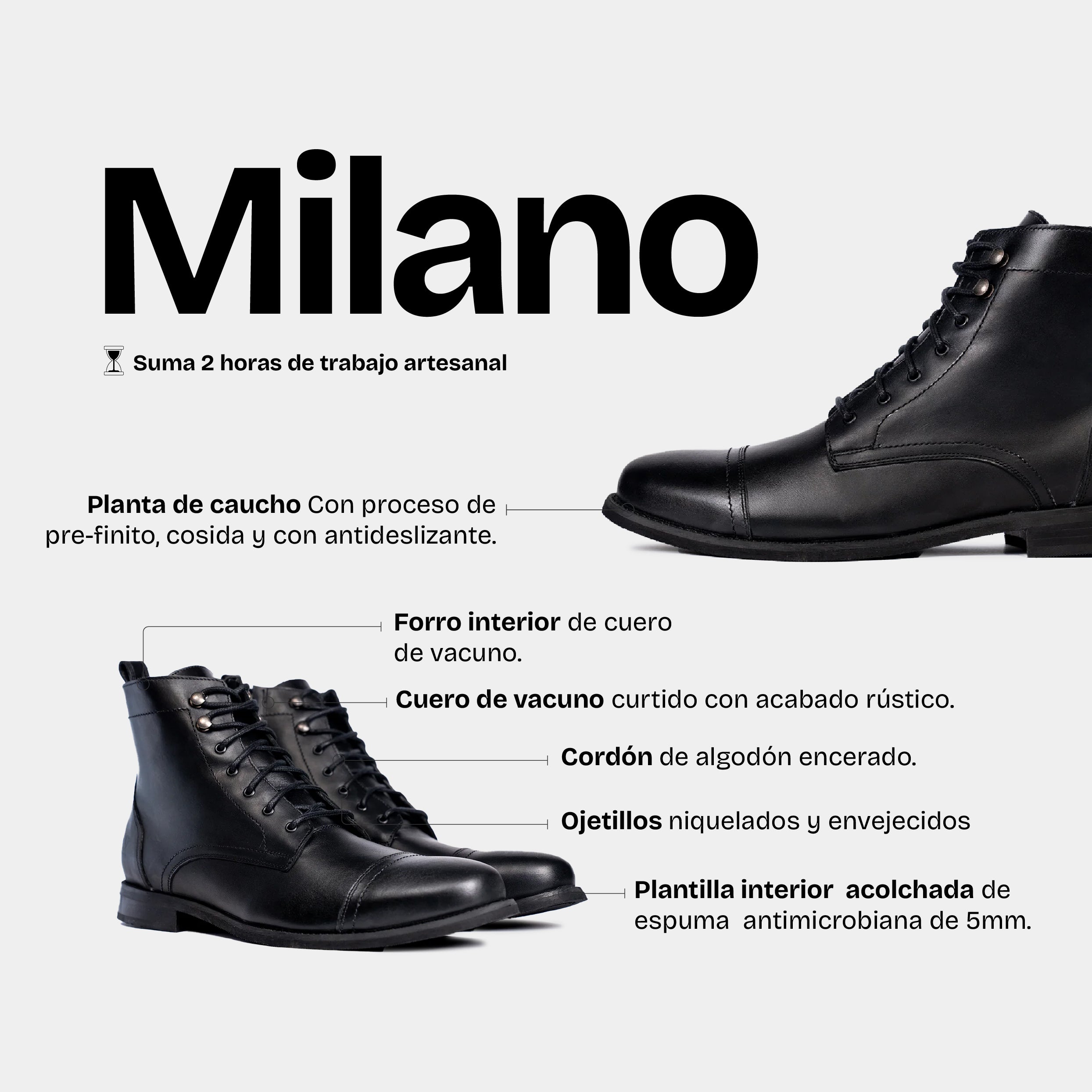 Botín Hombre Milano Cromo