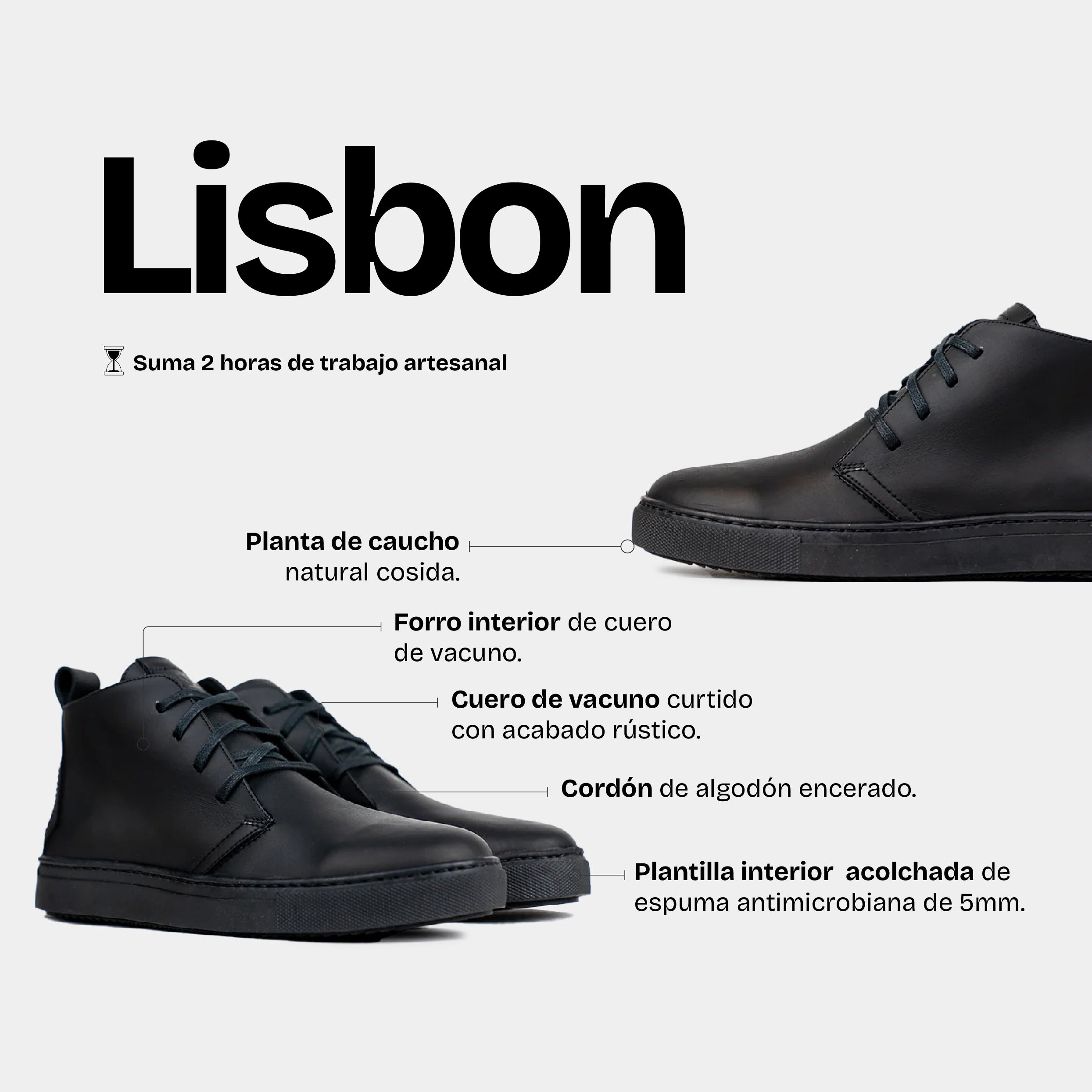 Zapatilla Hombre Lisbon Negro