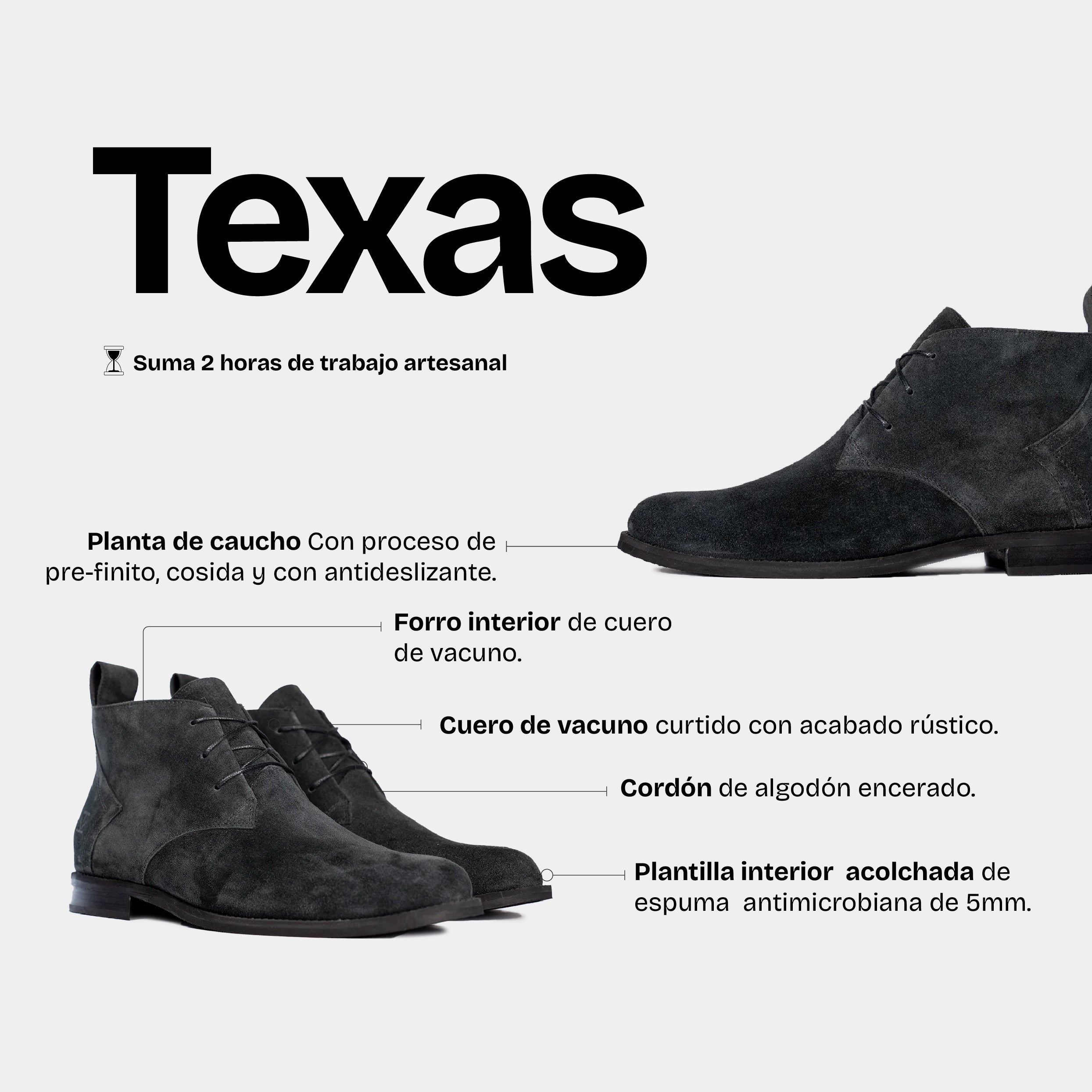Botín Hombre Texas Plomo