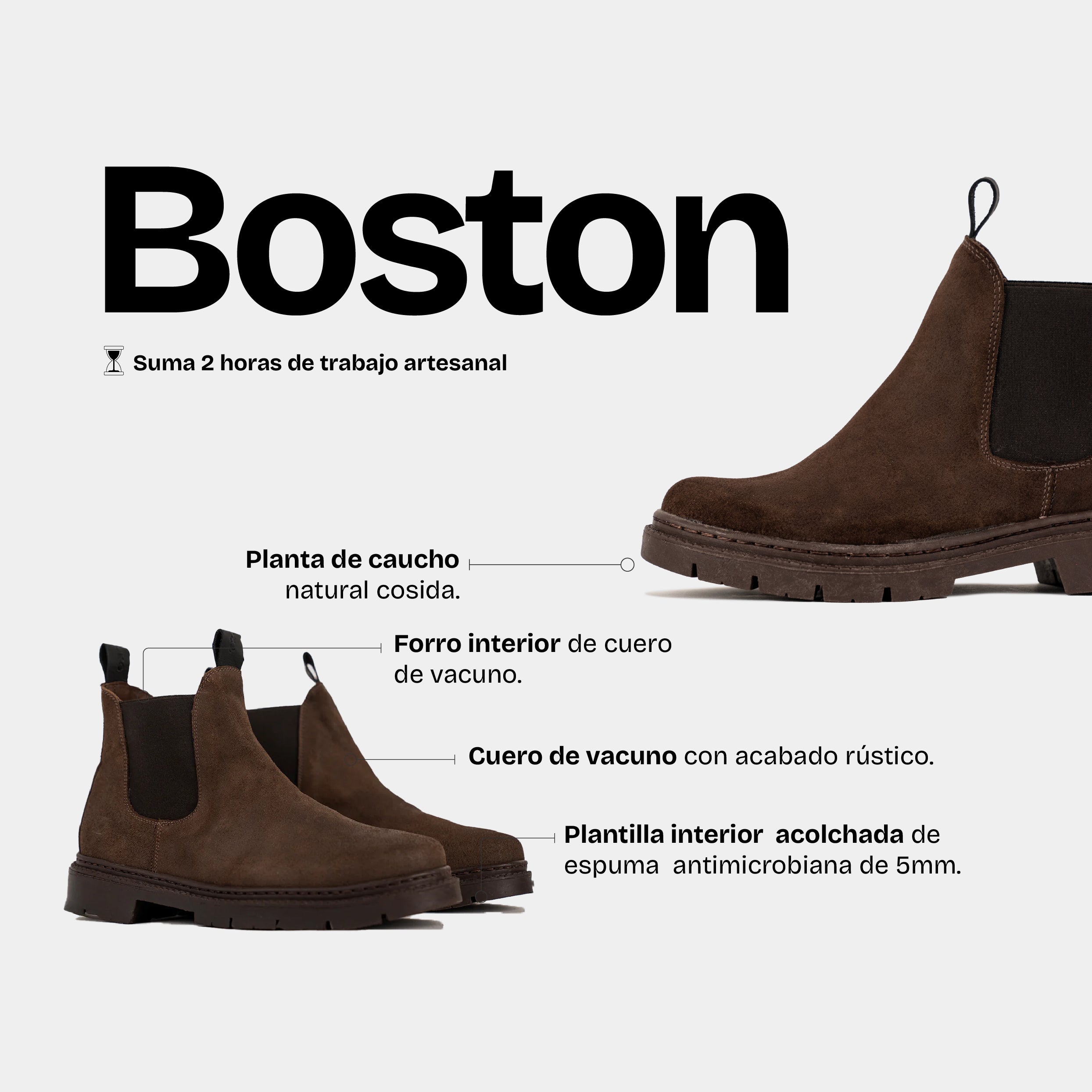 Botín Hombre Boston Moro