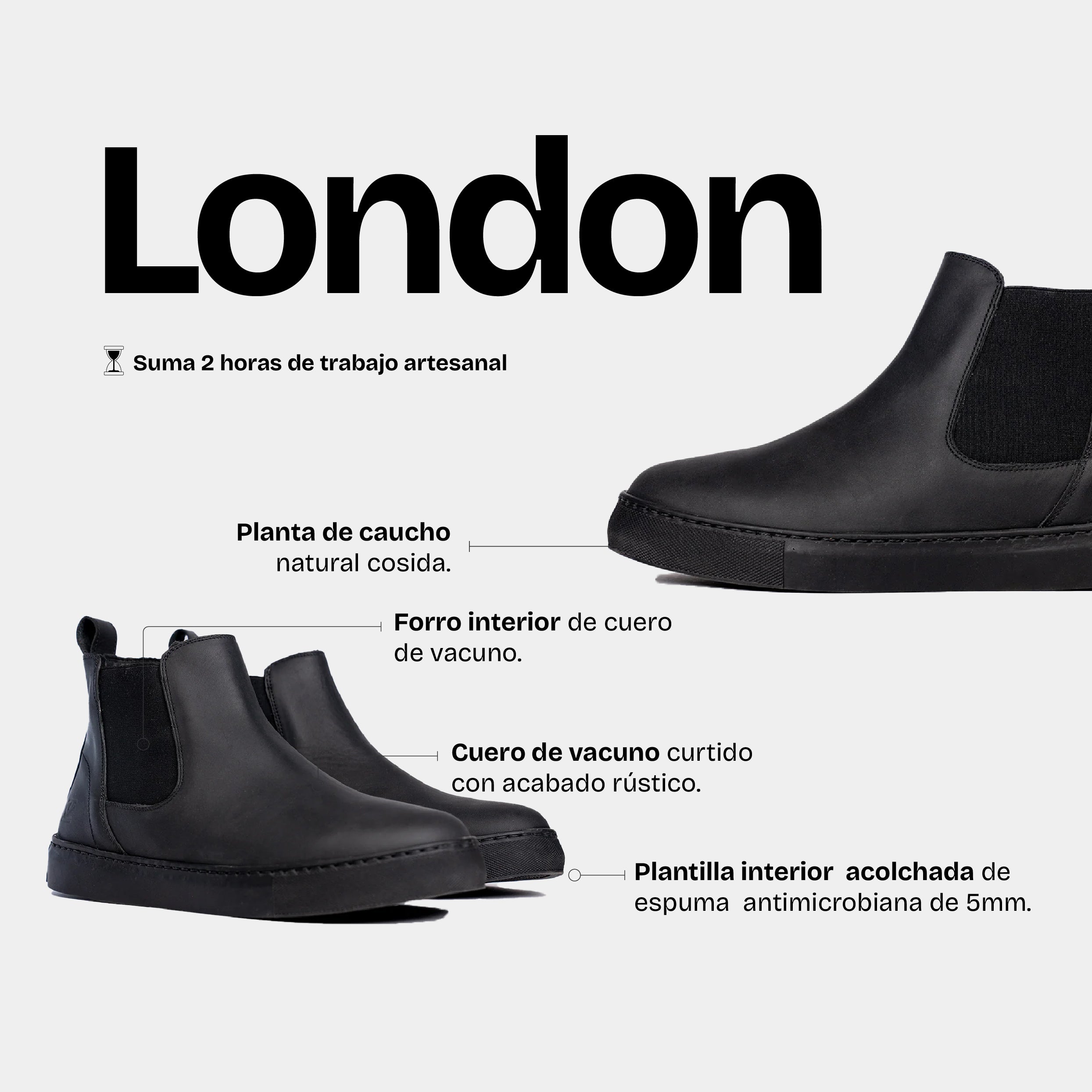 Zapatilla Hombre London Negro - Trauko