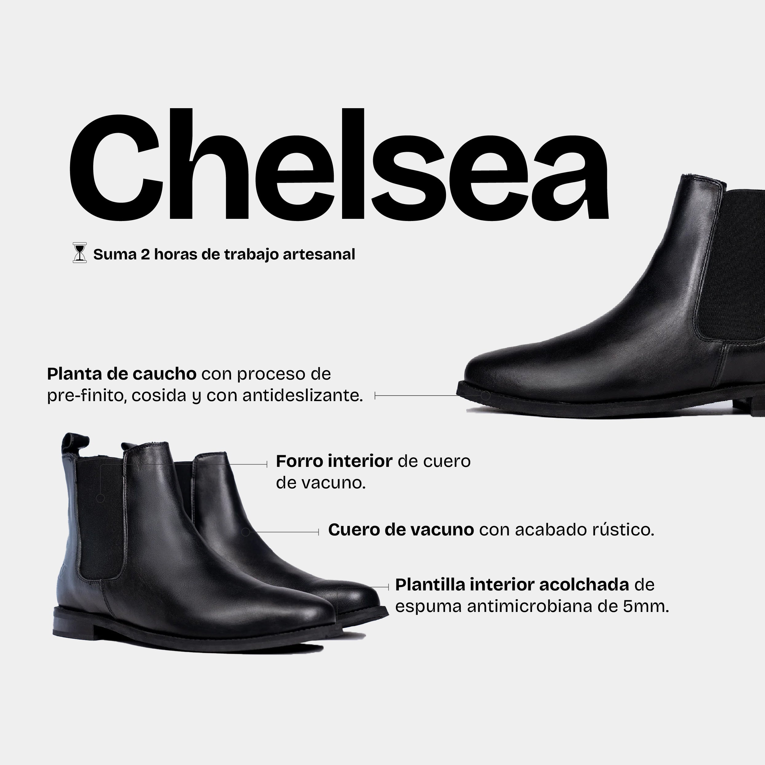 Botín Hombre Chelsea Cromo