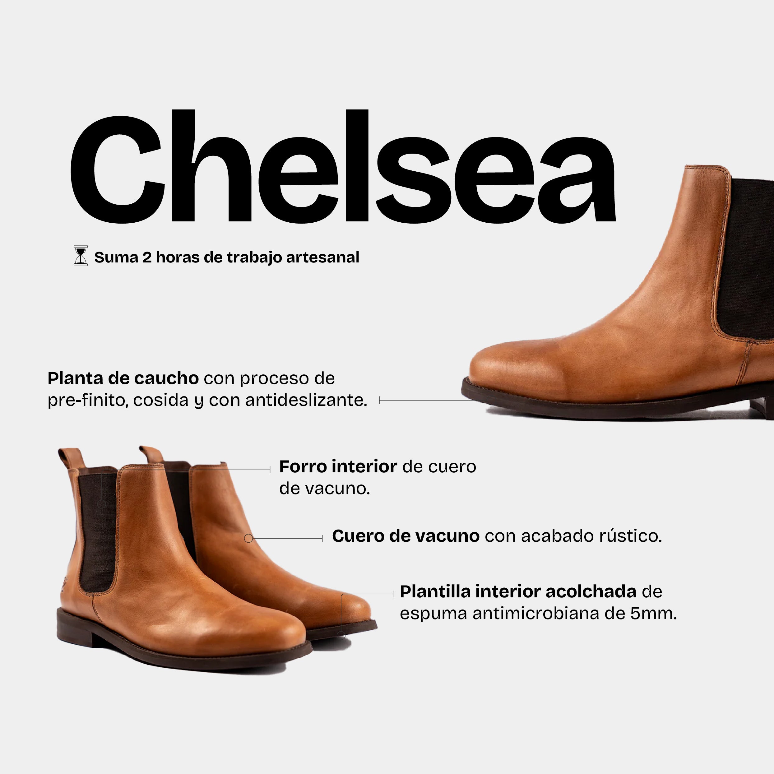 Botín Hombre Chelsea Camel