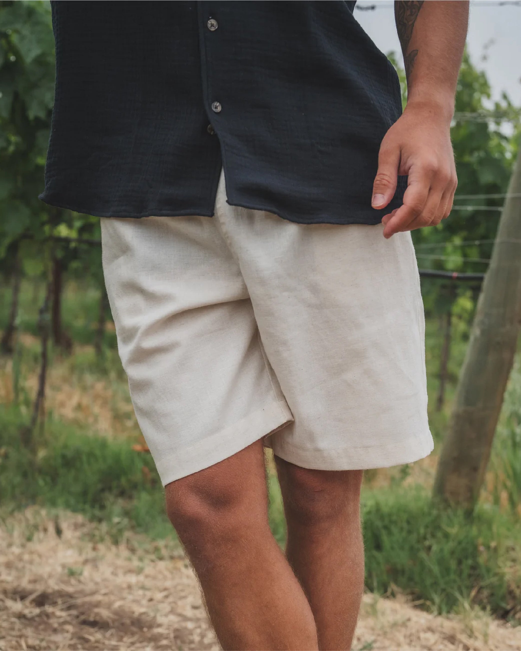 Short Lino Crema