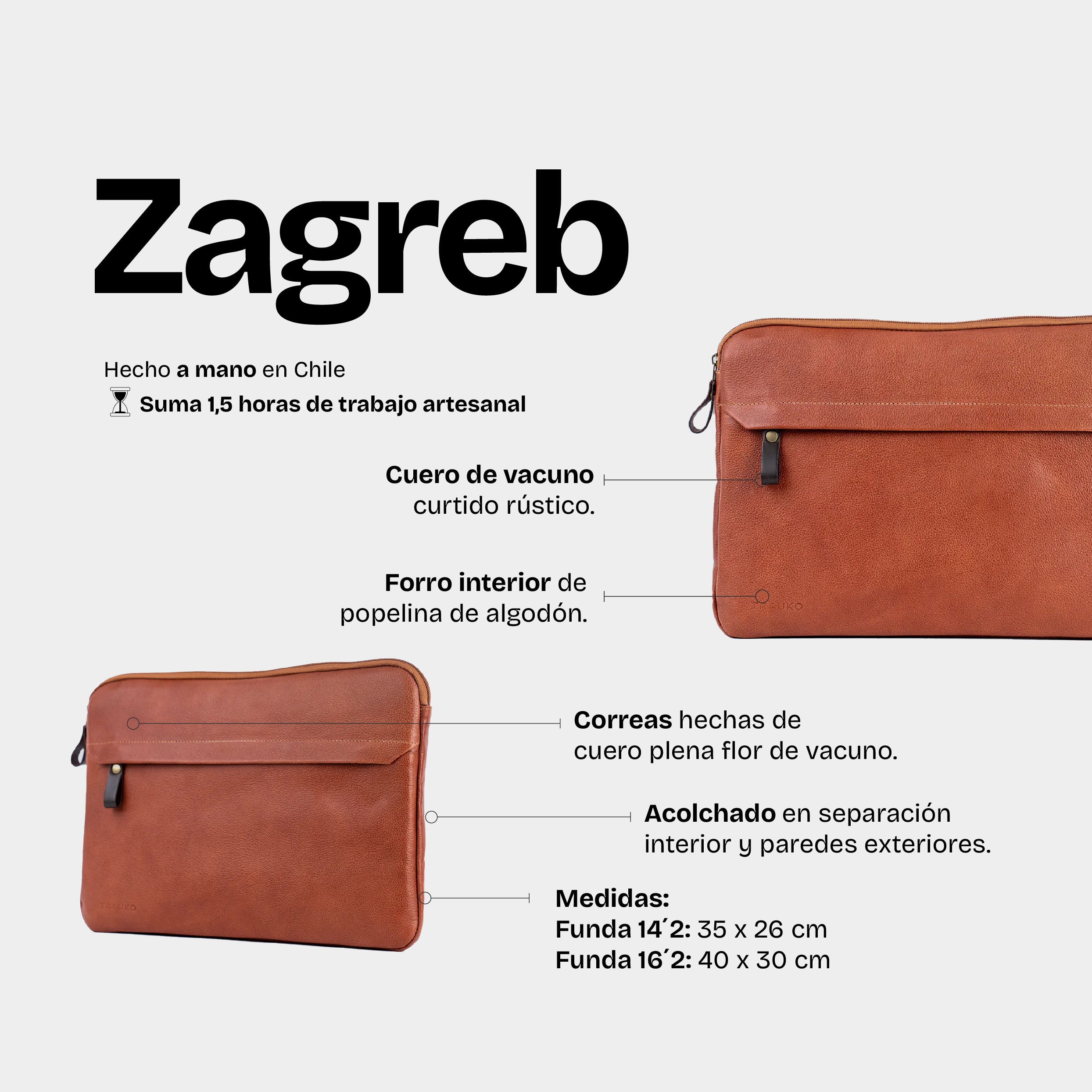 Funda Notebook Zagreb Cognac