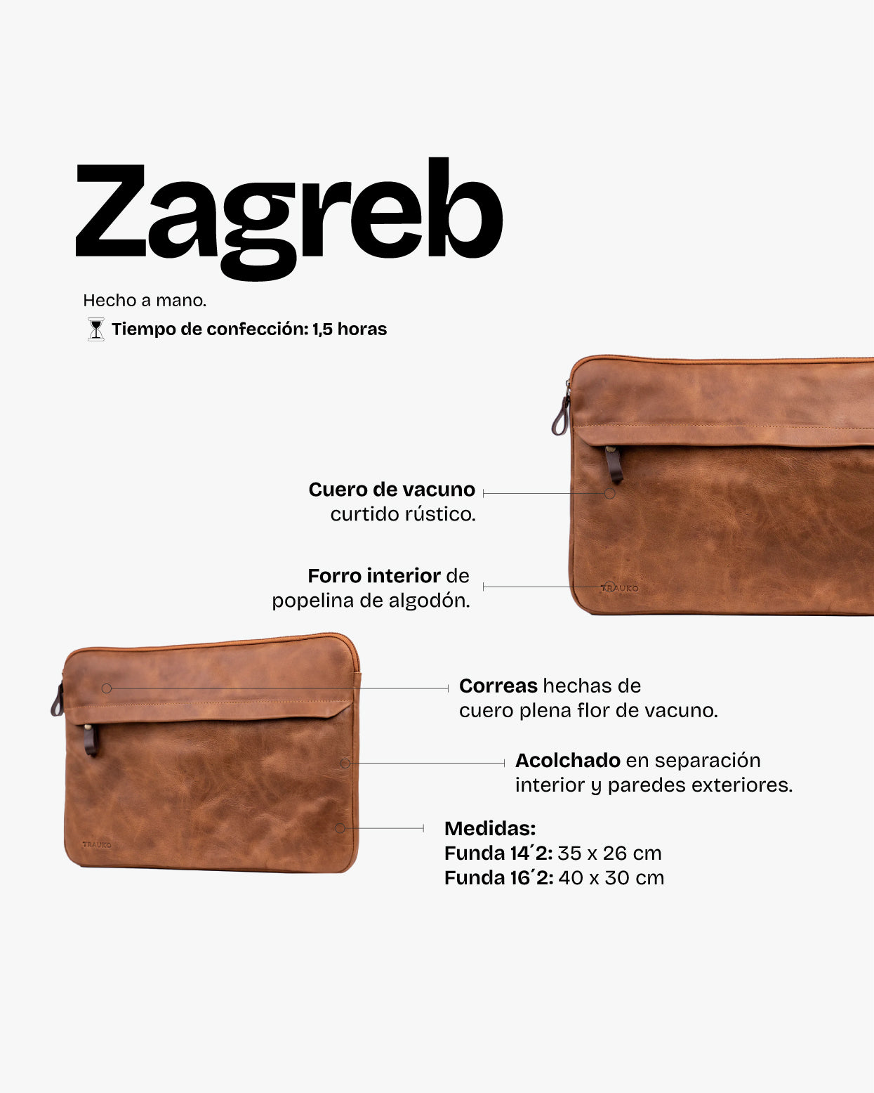 Funda Notebook Zagreb Moca - Trauko