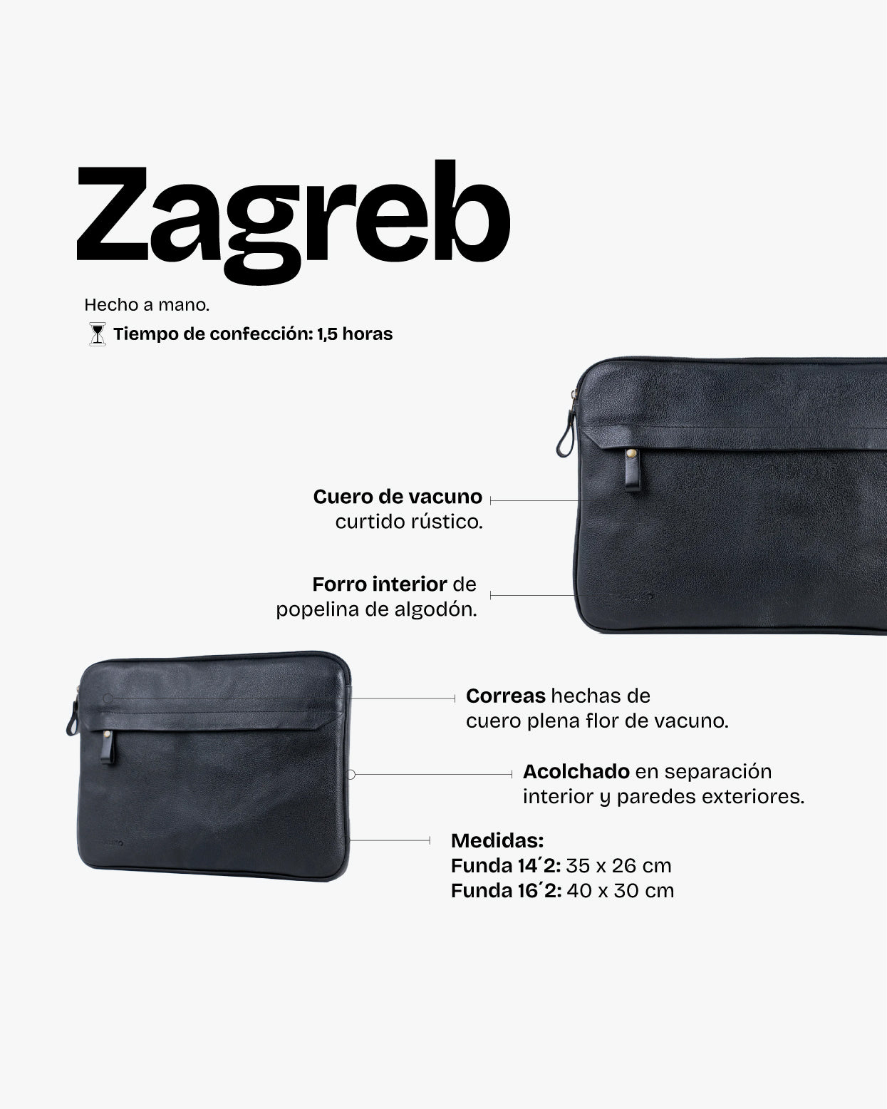 Funda Notebook Zagreb Negro - Trauko