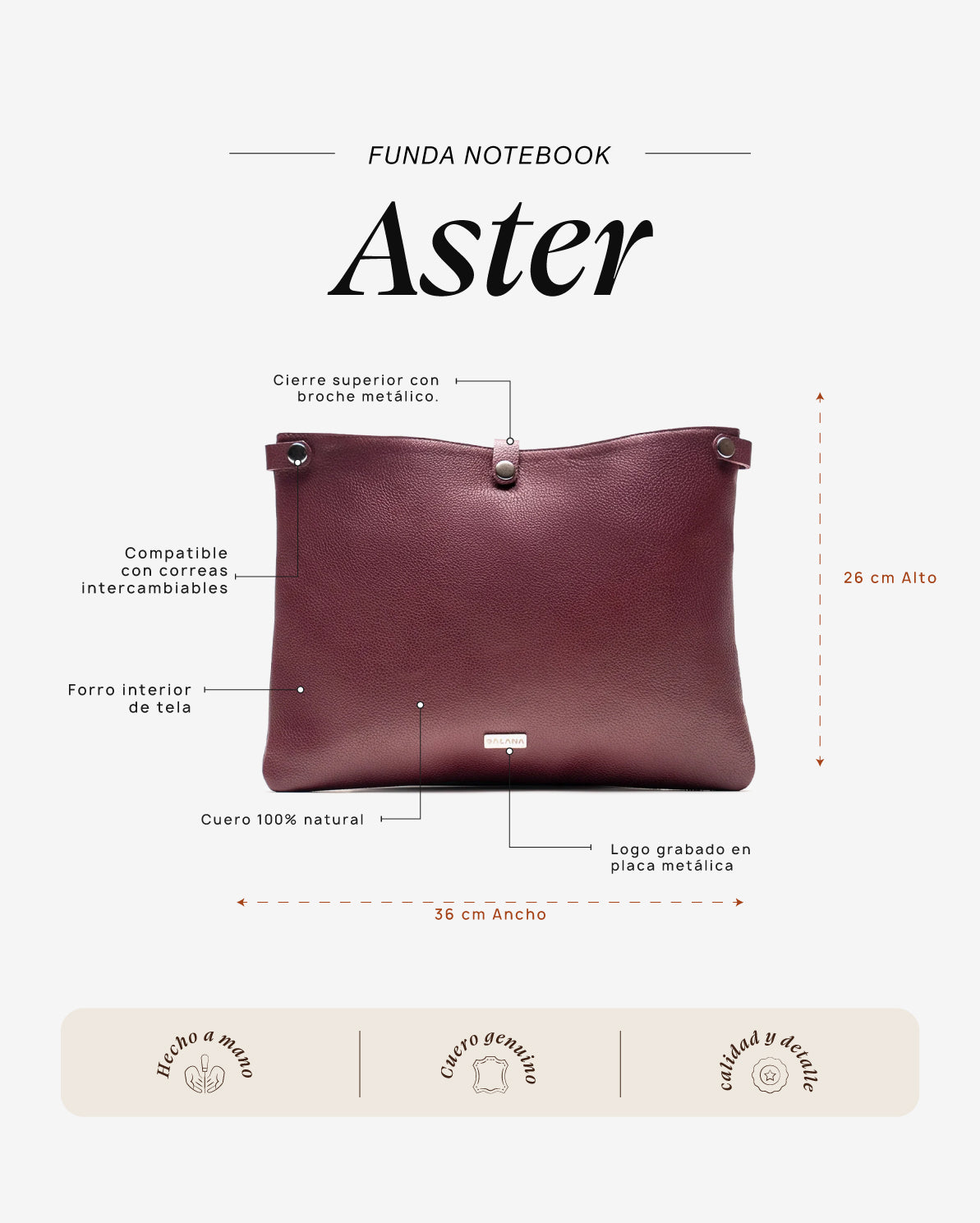 Funda Notebook Aster Cherry - Galana