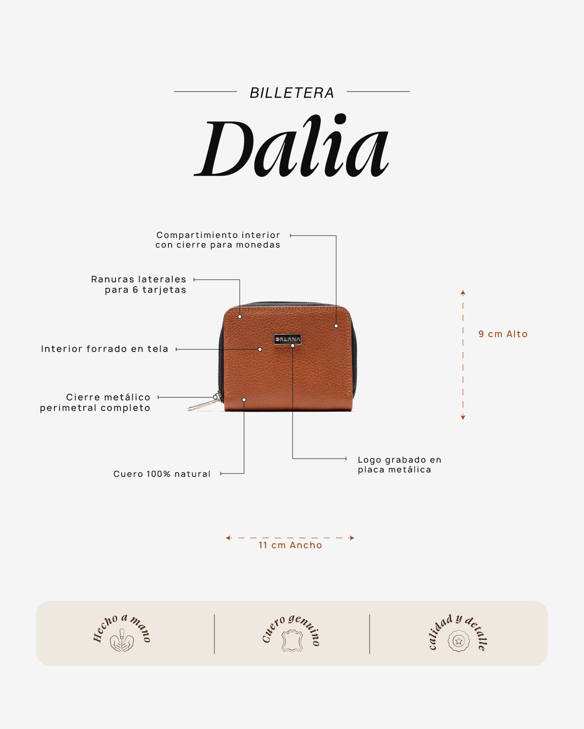 Billetera Dalia Cognac - Galana