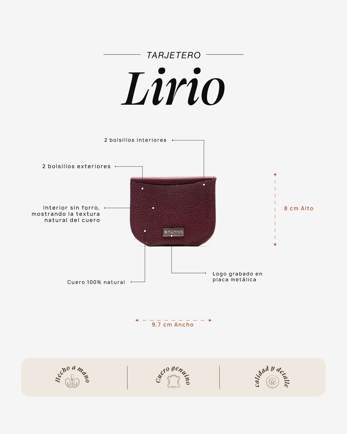 Tarjetero Lirio Cherry - Galana