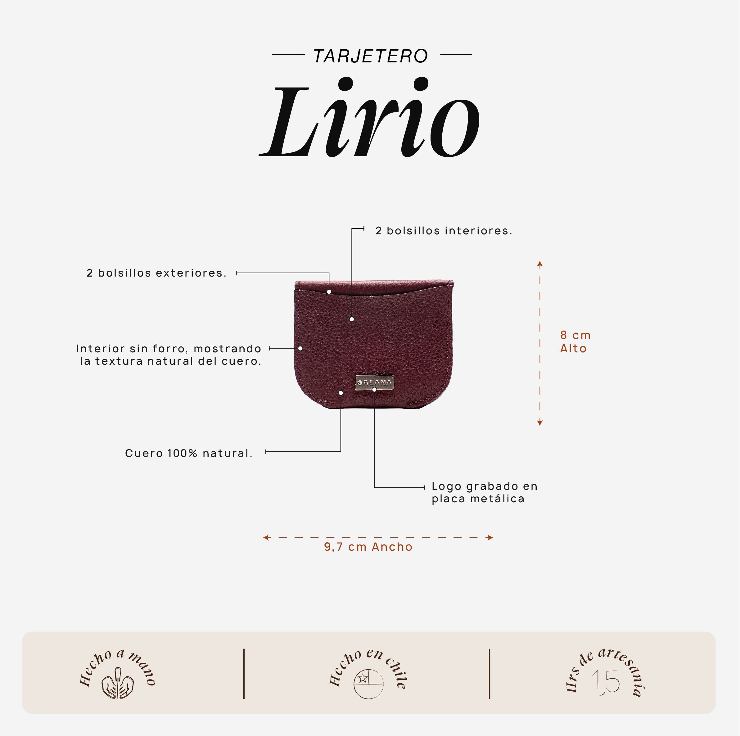 Tarjetero Lirio Cherry